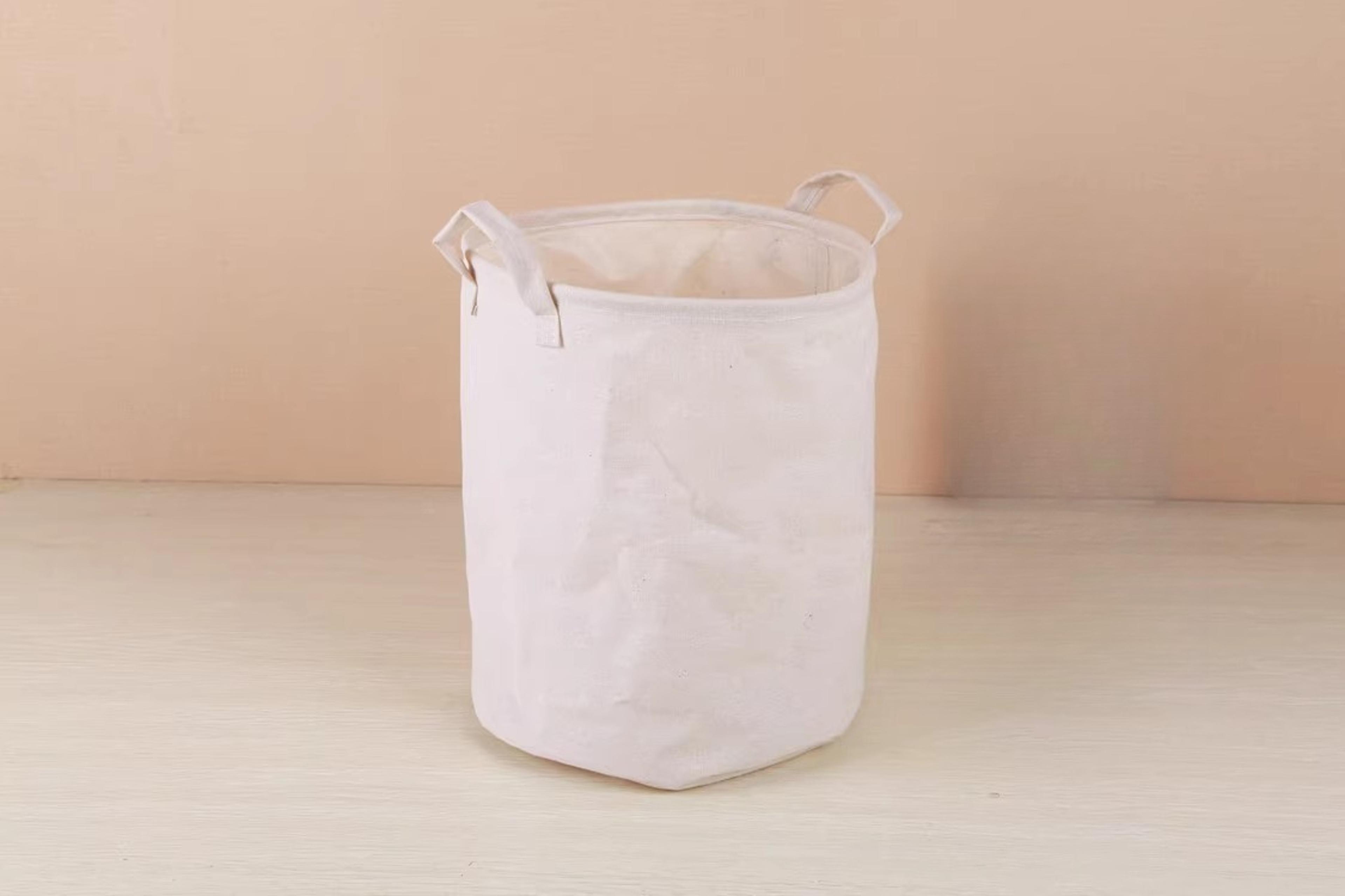Cotton Linen Collapsible Laundry Hamper With Drawstring Large Foldable Clothes Storage Basket 8