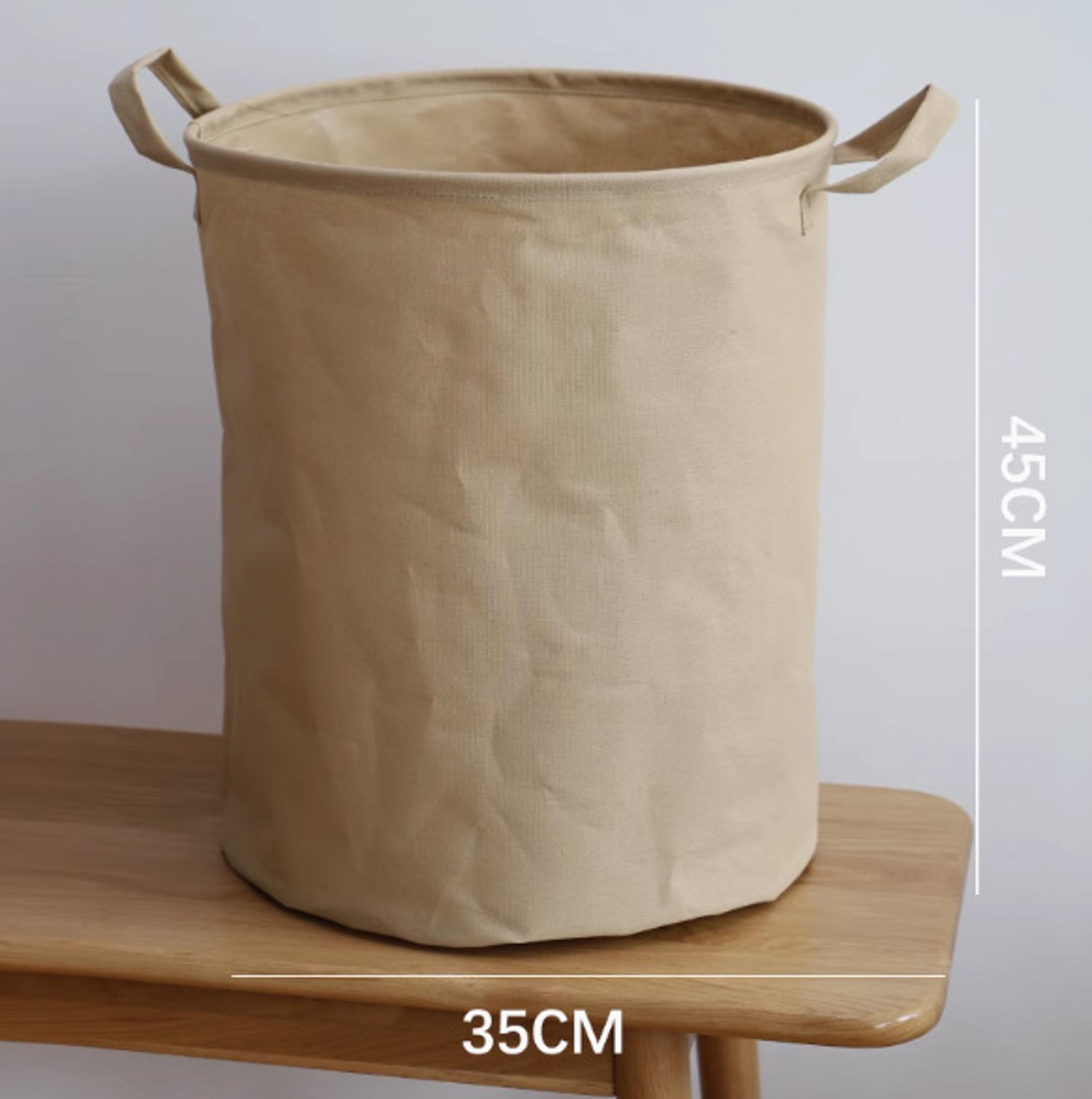 Cotton Linen Collapsible Laundry Hamper With Drawstring Large Foldable Clothes Storage Basket 3