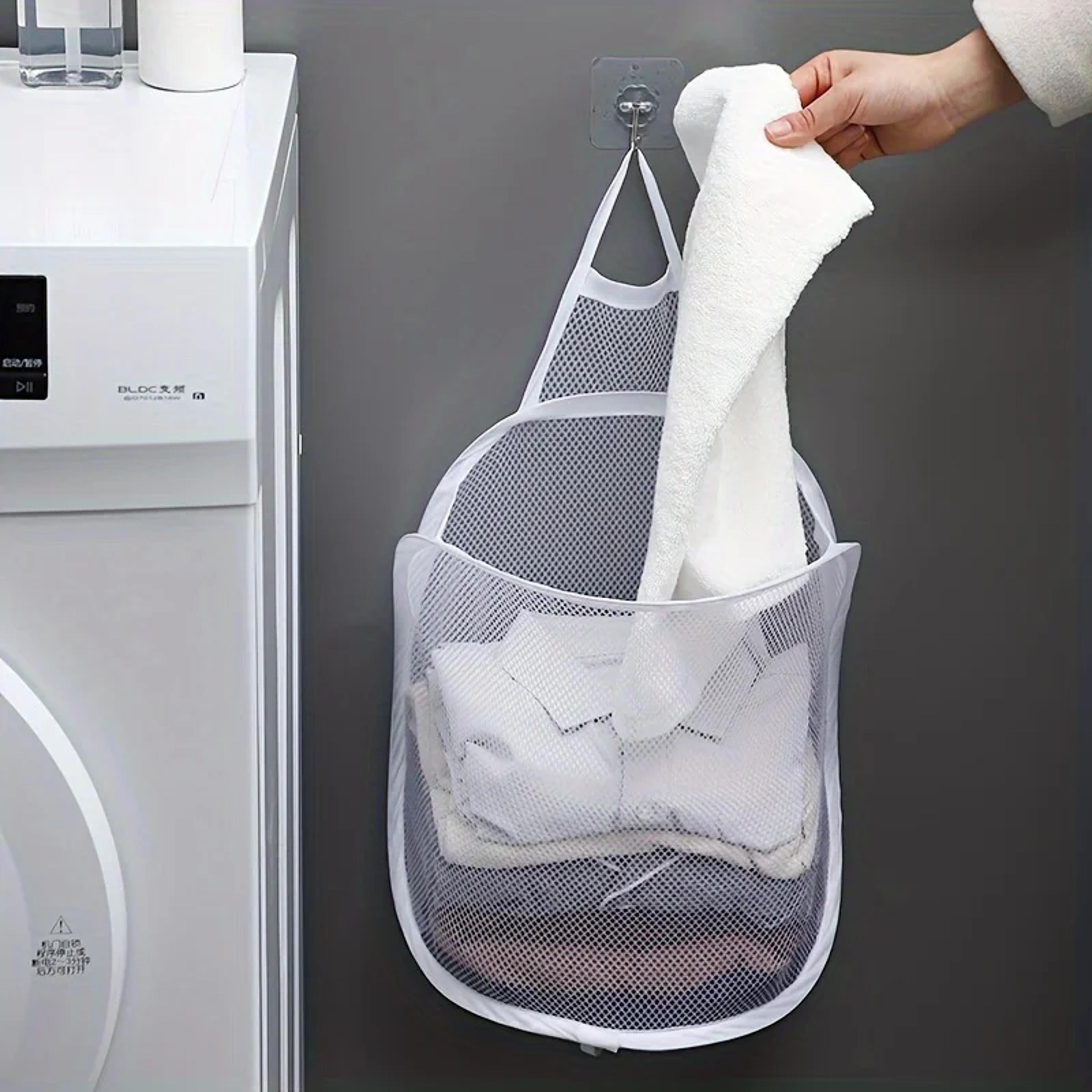 Wall Mounted Foldable Laundry Hamper Space Saving Hanging Clothes Basket 0
