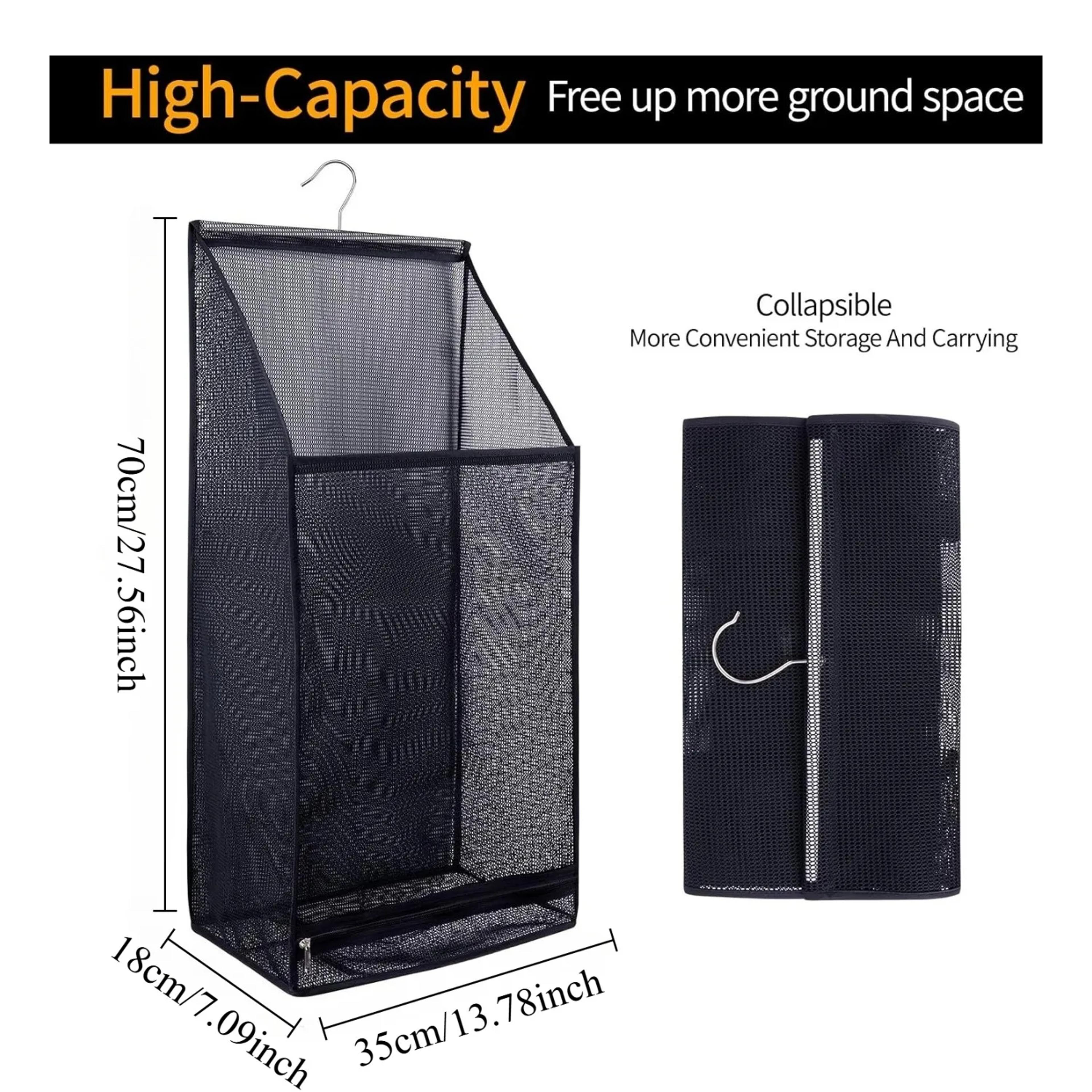 Large Capacity Over The Door Laundry Hamper Breathable Collapsible Mesh Storage Bag 2