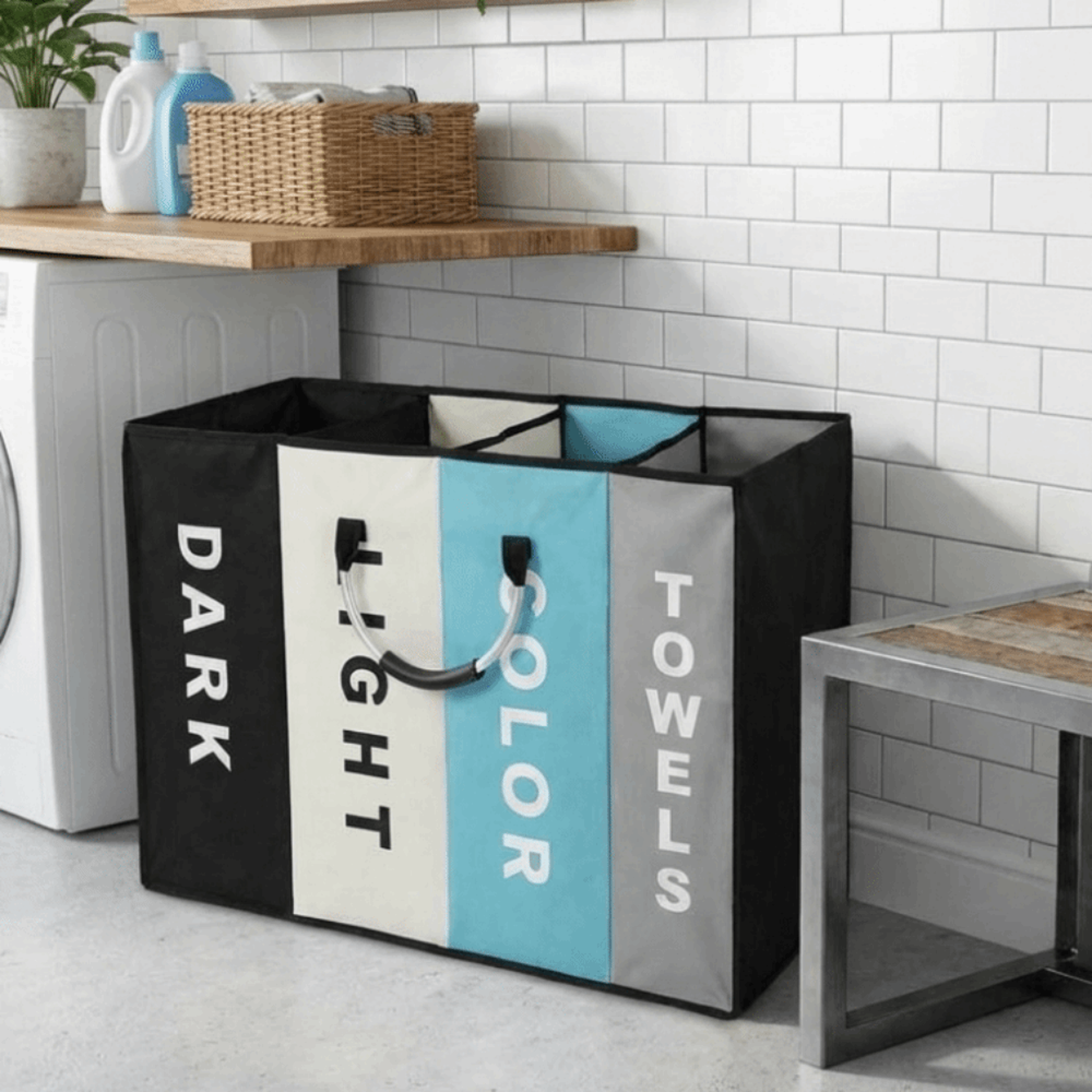 Foldable Laundry Sorter Large Waterproof Laundry Hamper With Handles 3