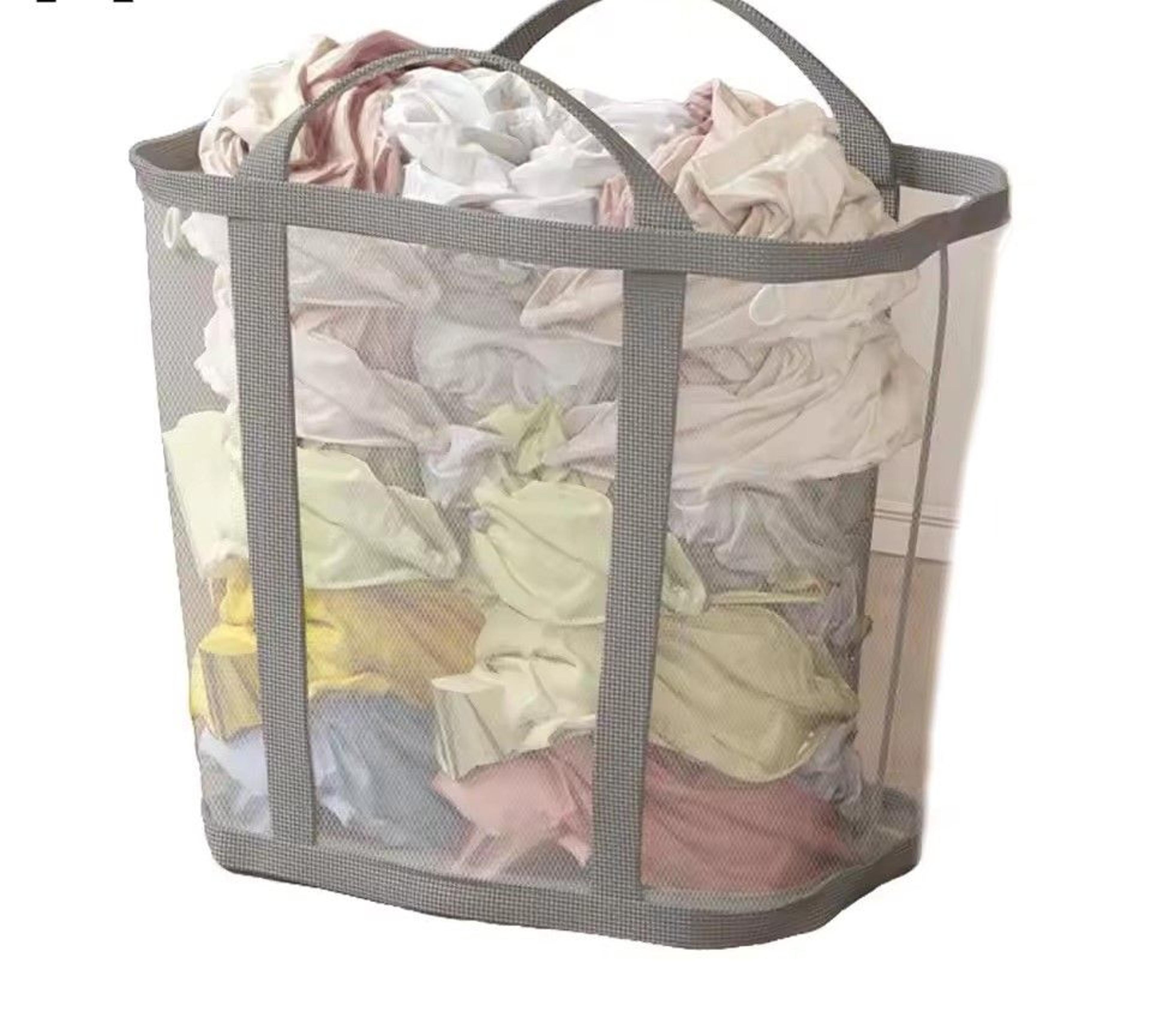 Foldable Mesh Laundry Basket With Handles 0