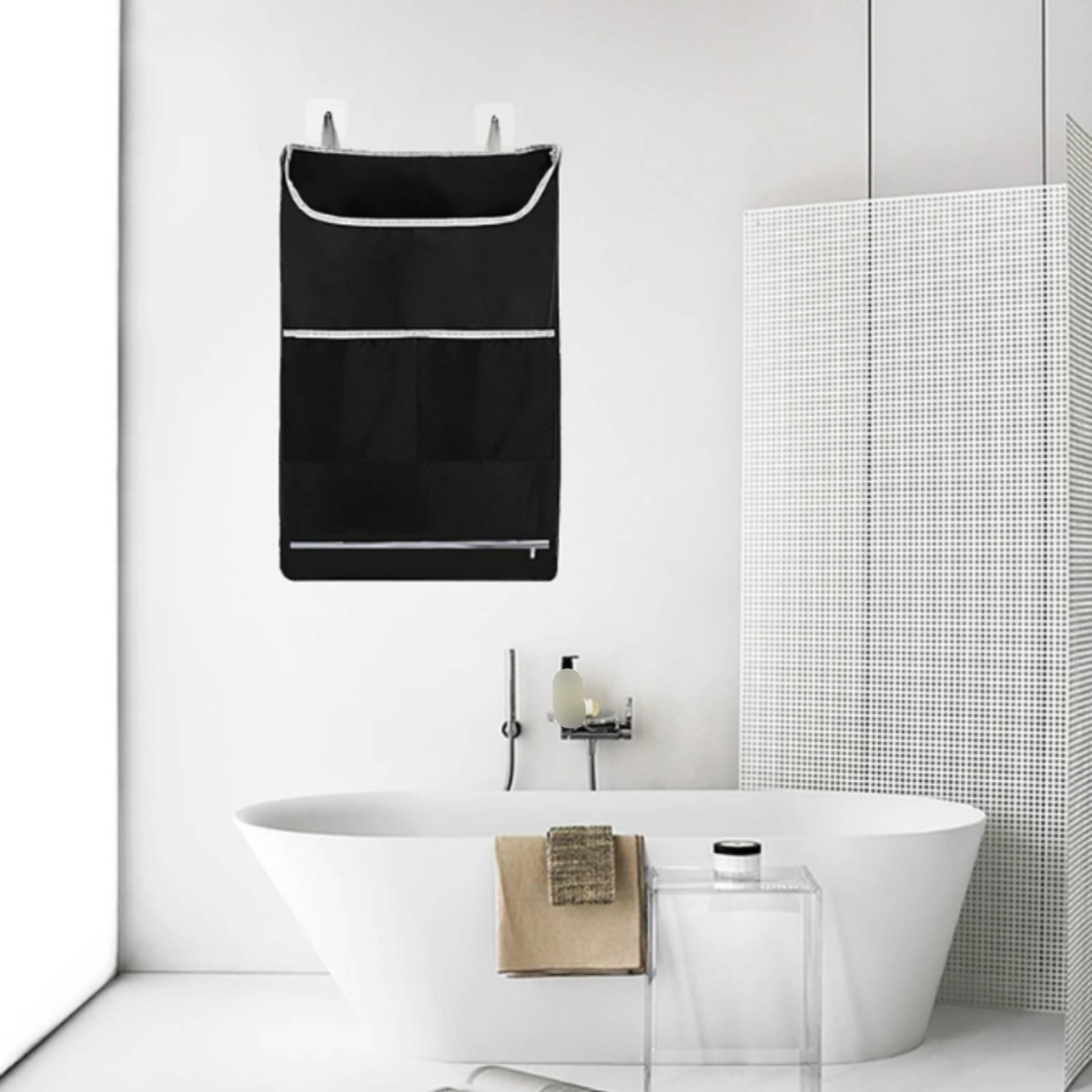 Space Saving Door Hanging Laundry Hamper With Hooks For Dorms And Small Spaces 5