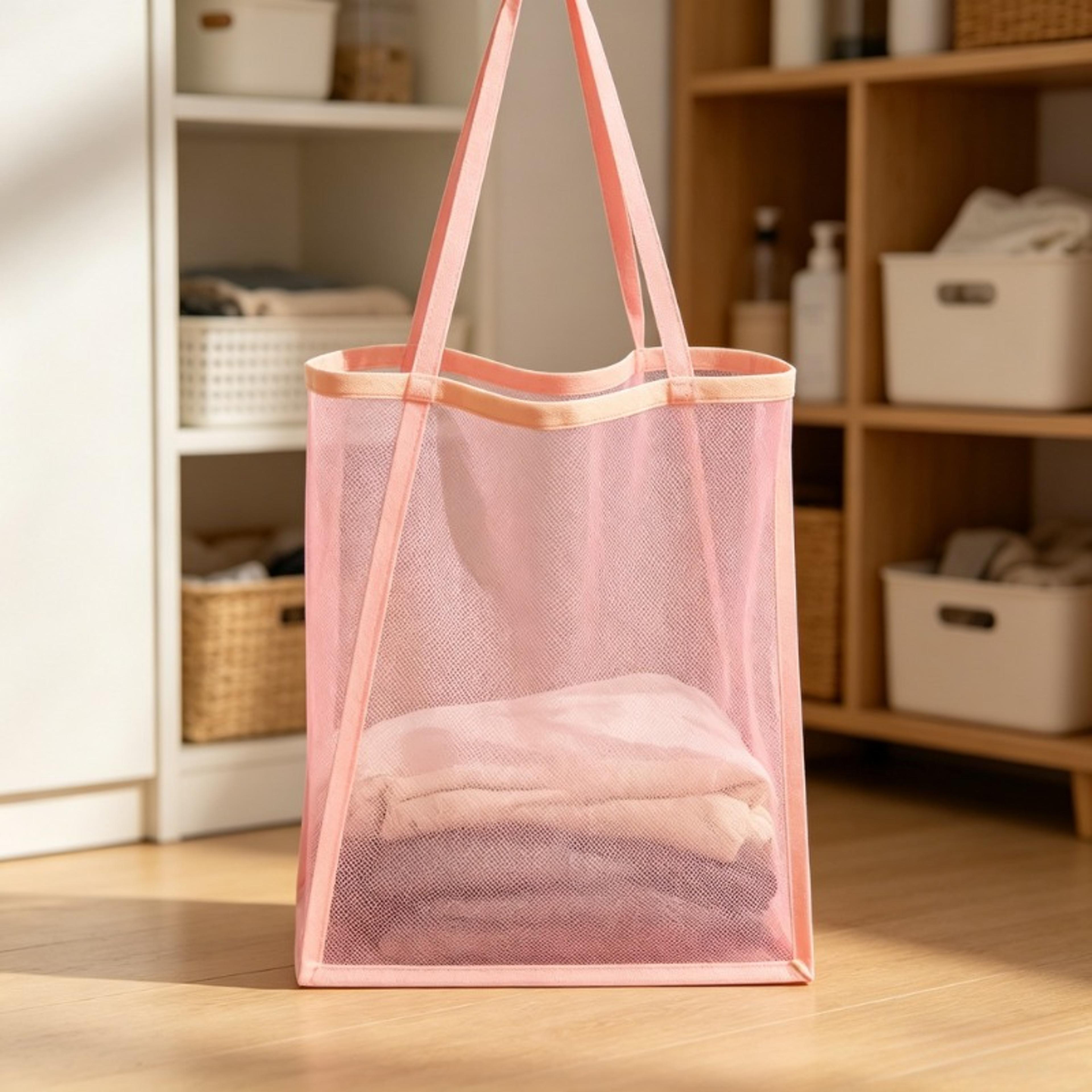 Transparent Mesh Beach Bag Large Capacity Shoulder Tote For Travel And Storage 5