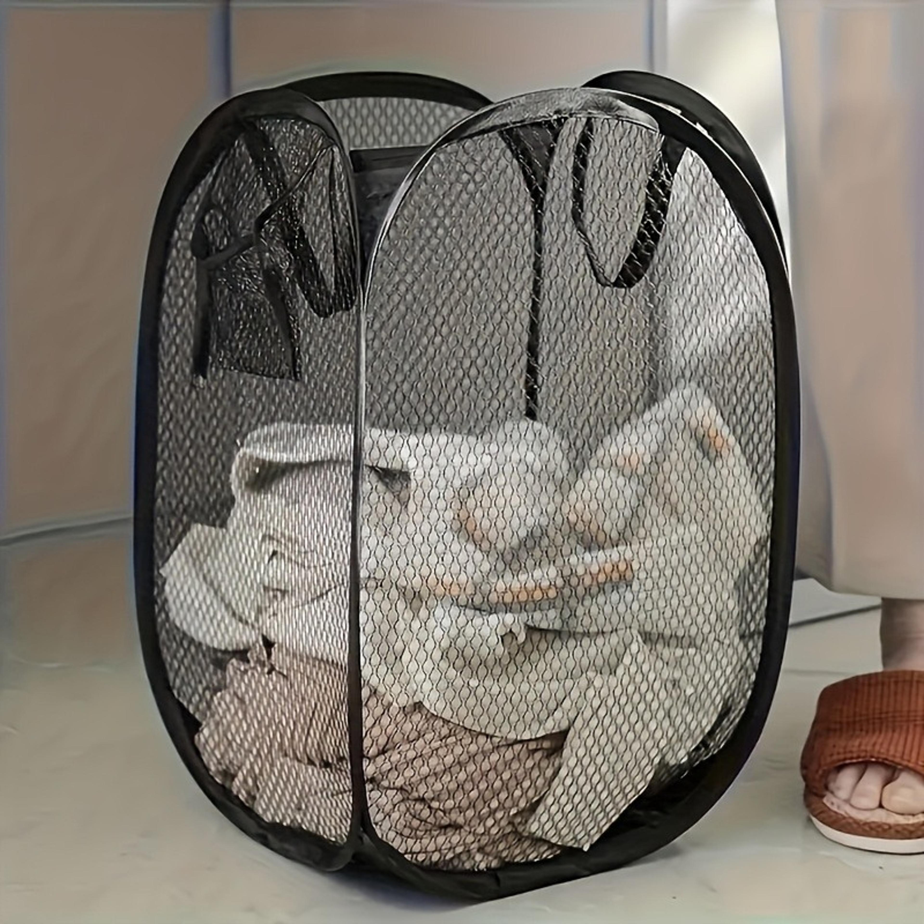 Large Foldable Mesh Pop Up Laundry Basket With Carry Handle 4
