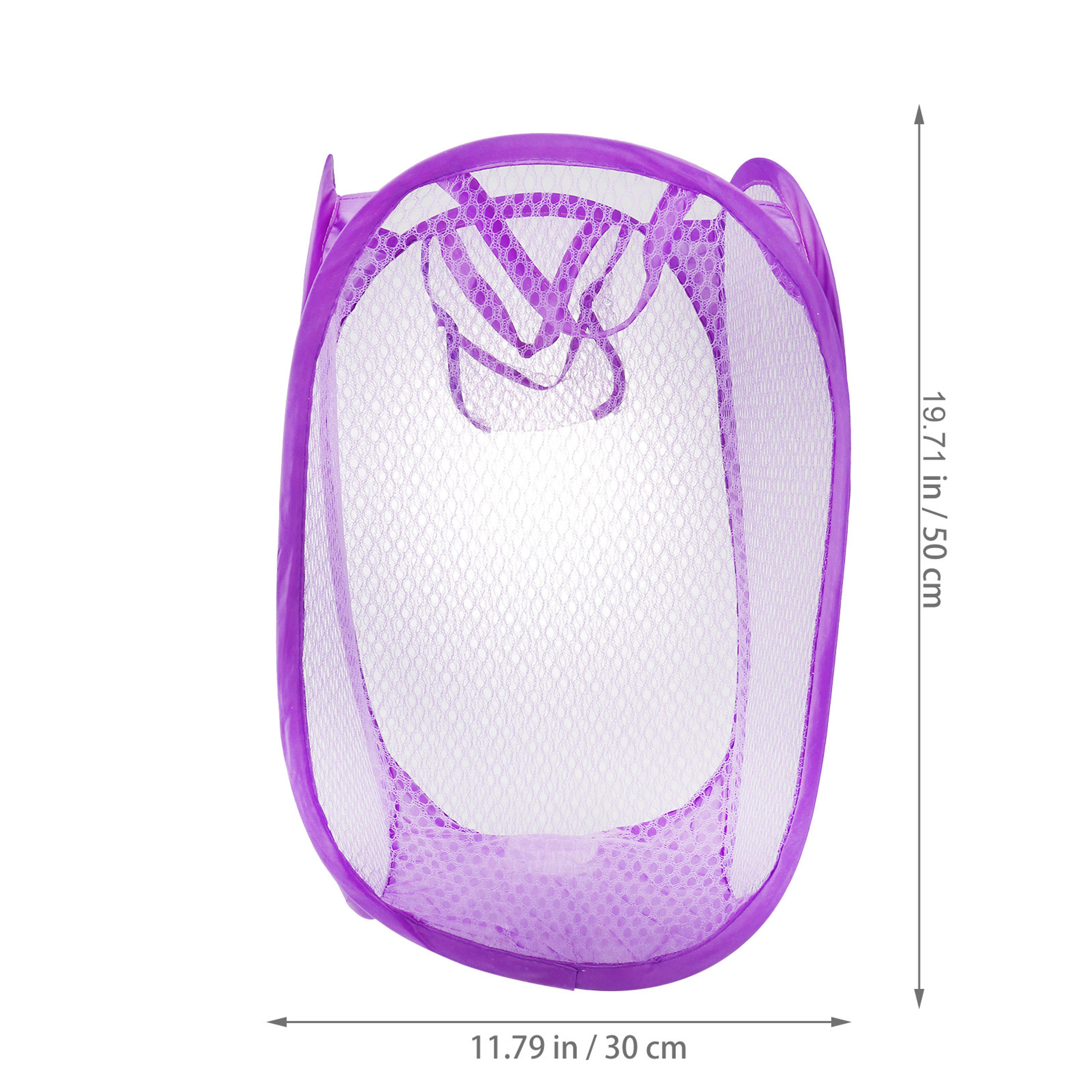 Pop Up Laundry Hamper Foldable Mesh Laundry Basket With Side Pocket 3