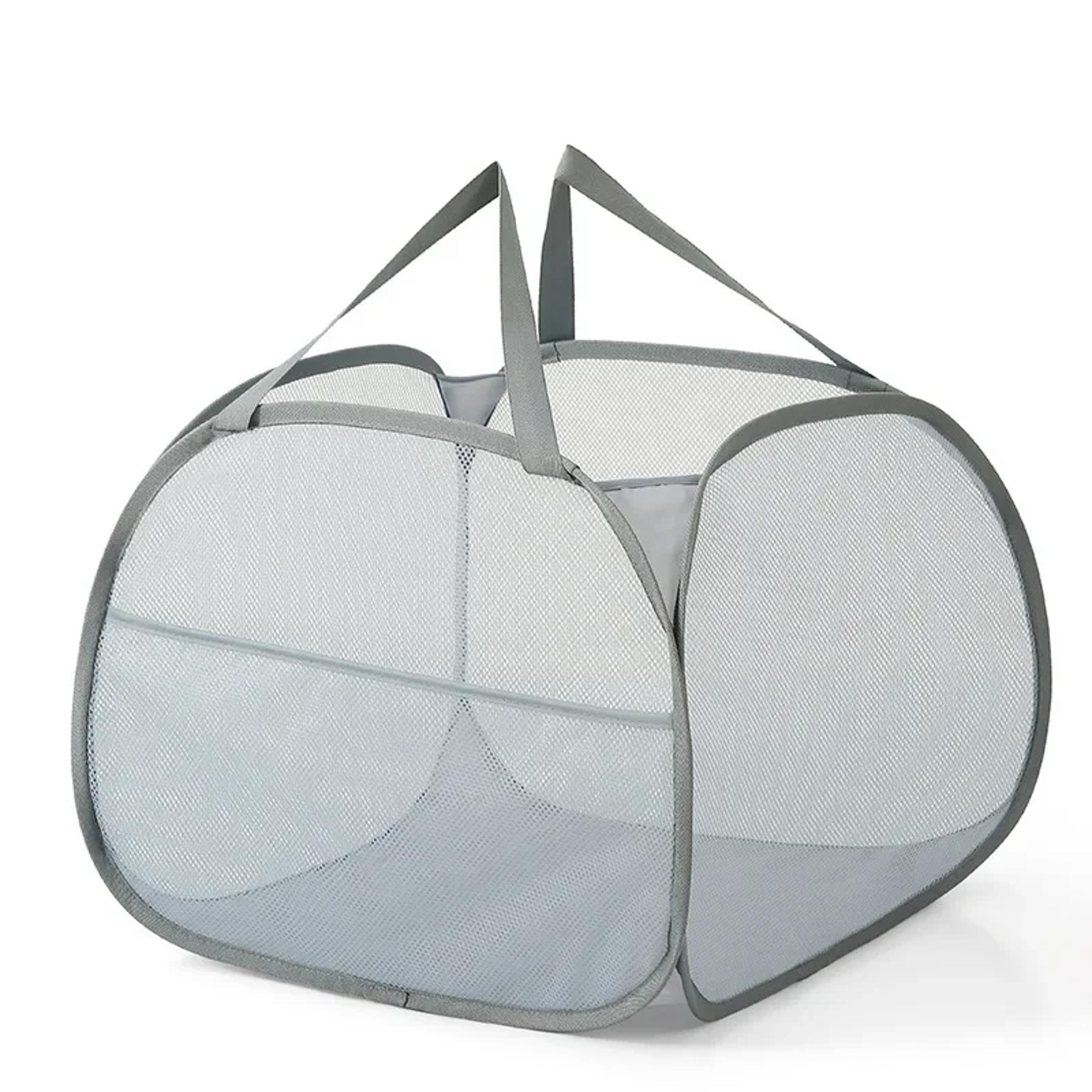 Collapsible Mesh Laundry Basket Large Foldable Hamper With Handles 1