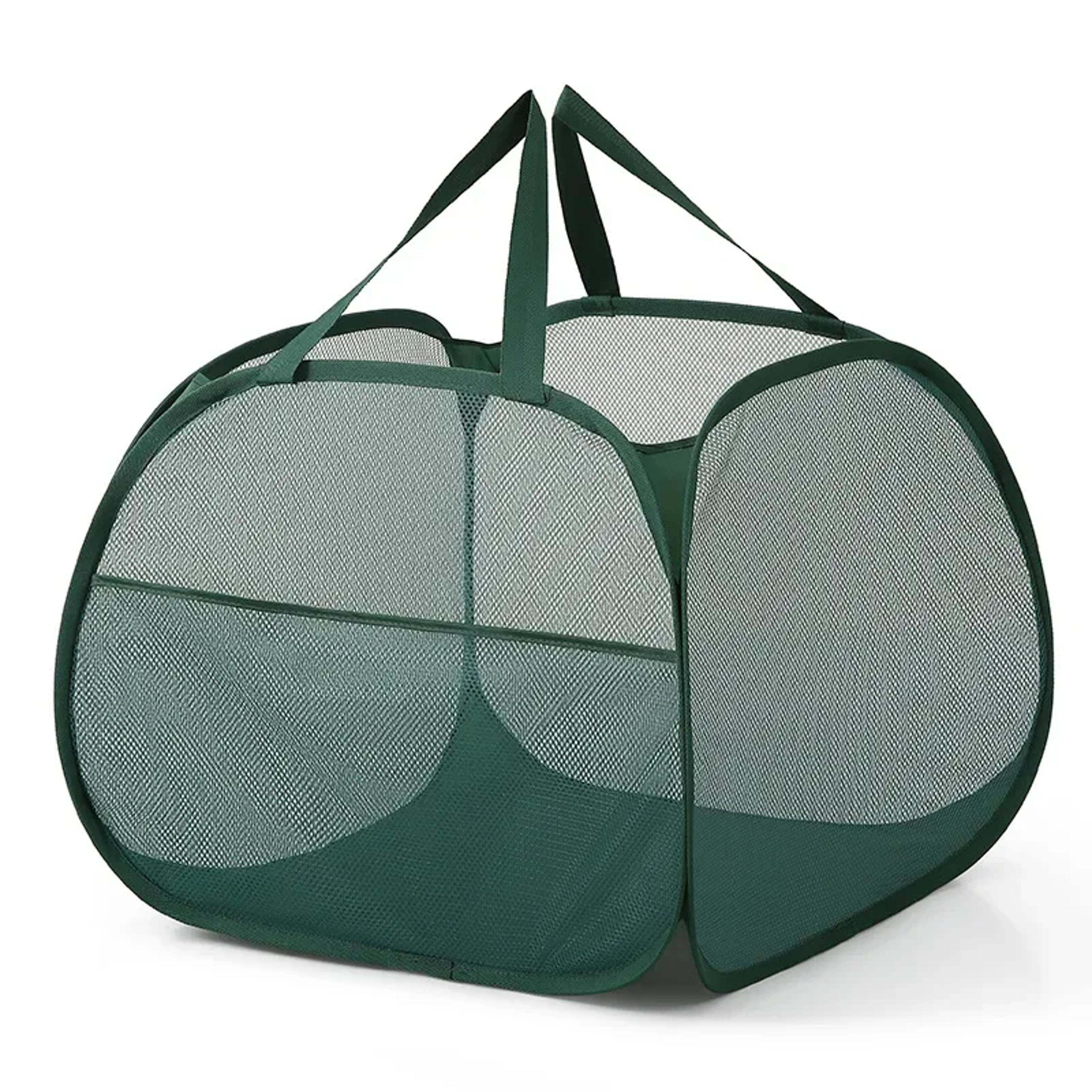 Collapsible Mesh Laundry Basket Large Foldable Hamper With Handles 2