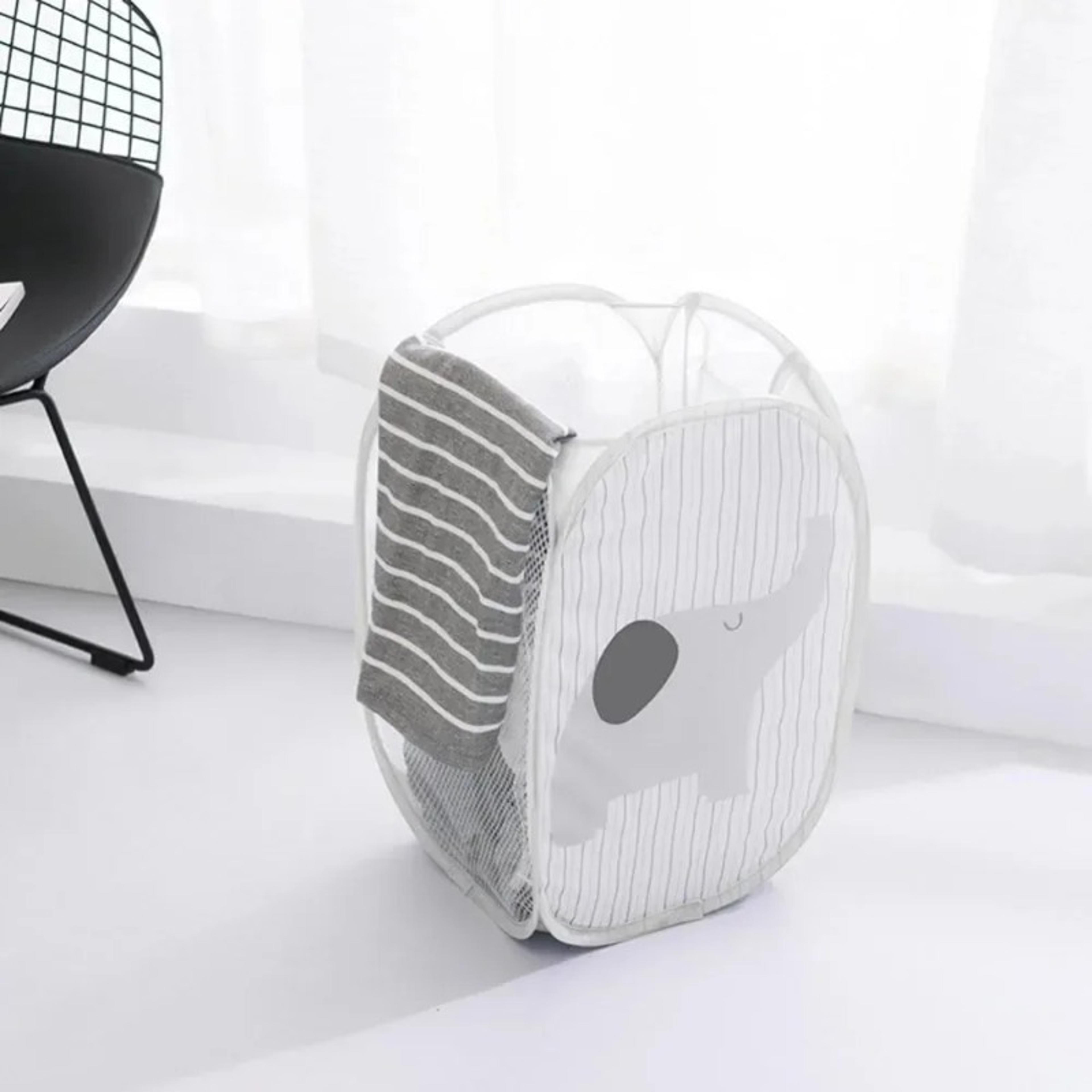 Foldable Mesh Laundry Hamper Collapsible Clothes And Toy Storage Basket 4