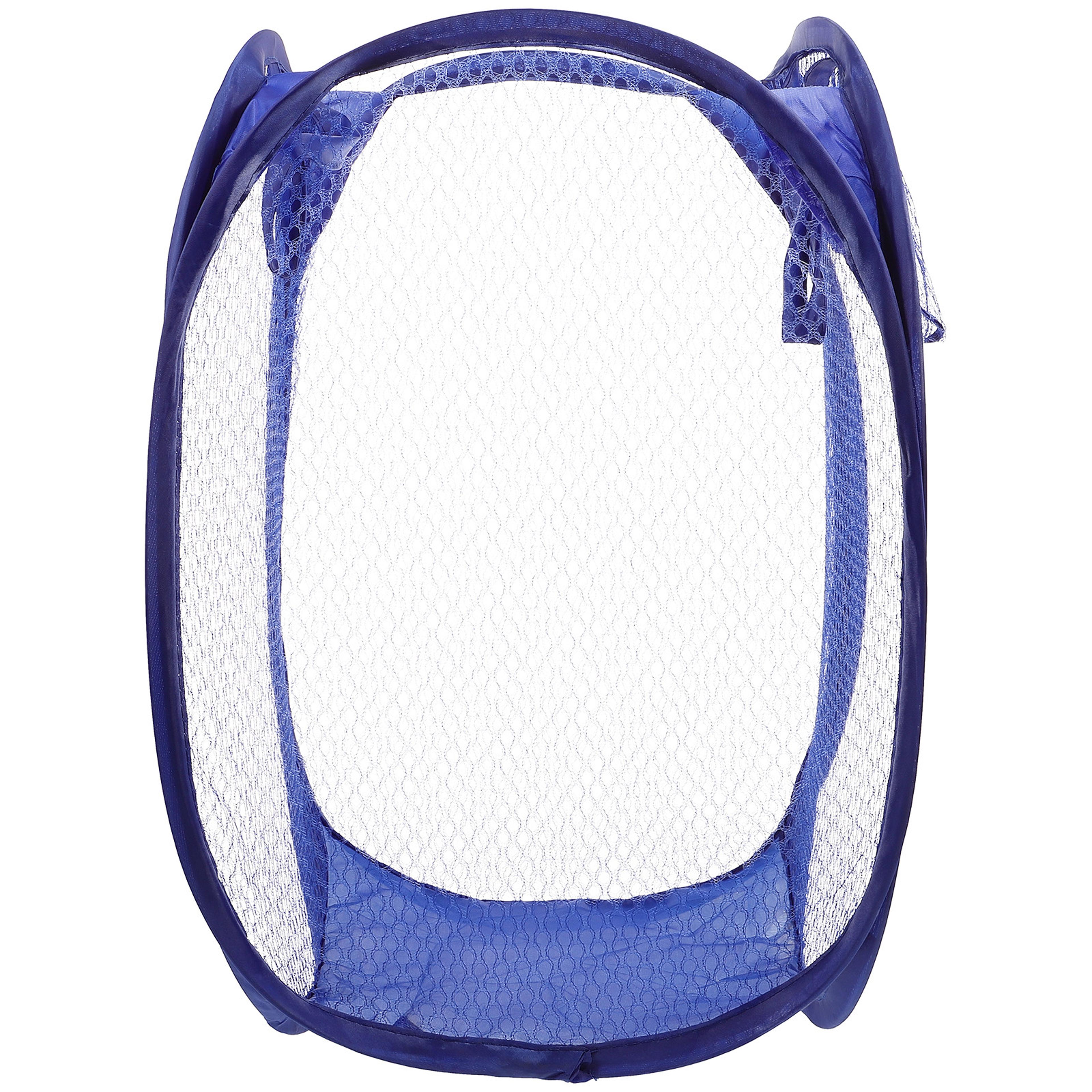 Purple Pop Up Laundry Hamper Foldable Mesh Laundry Basket With Handles And Side Pocket 0