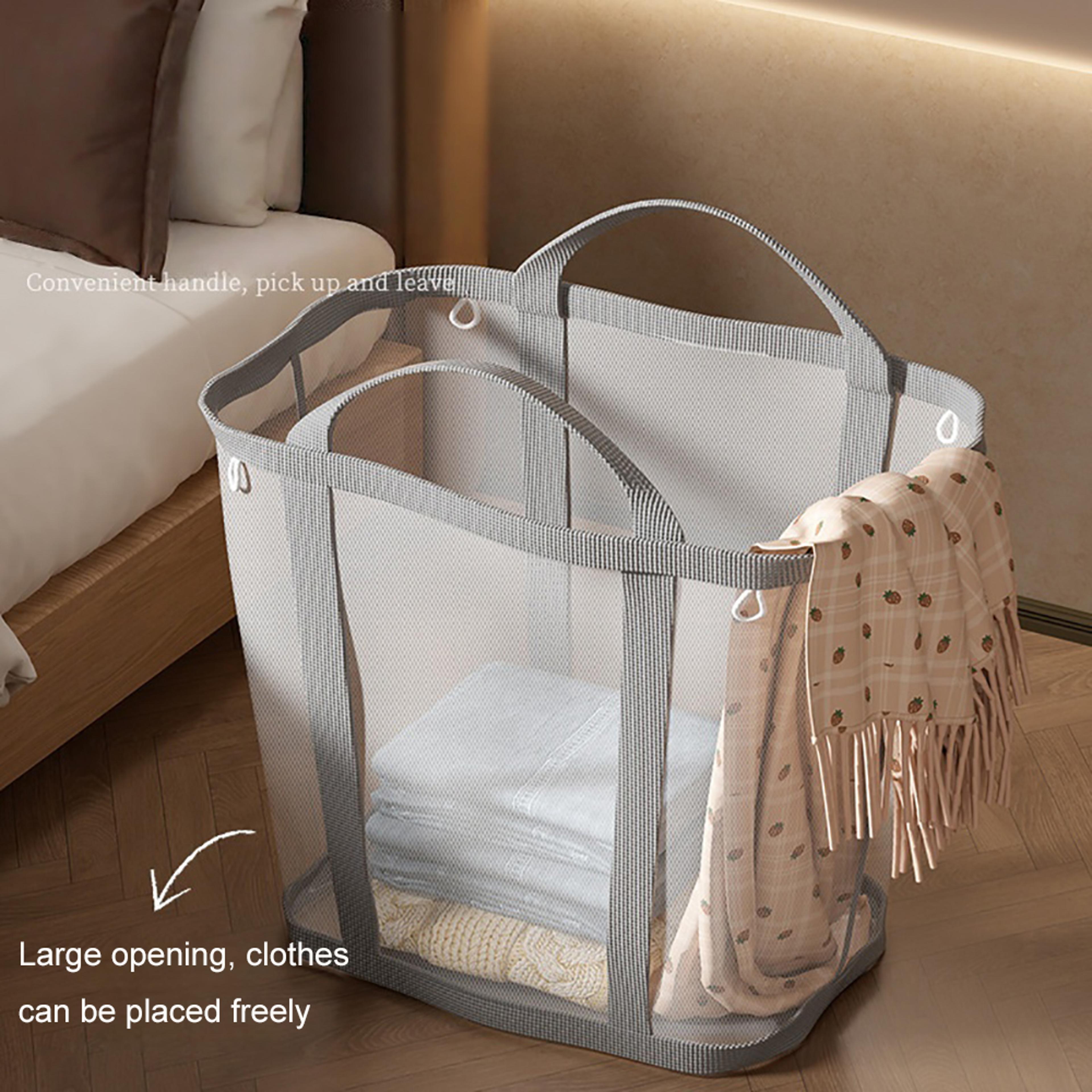 Product Name Large Capacity Mesh Laundry Basket With Handles Foldable Clothes Hamper 3