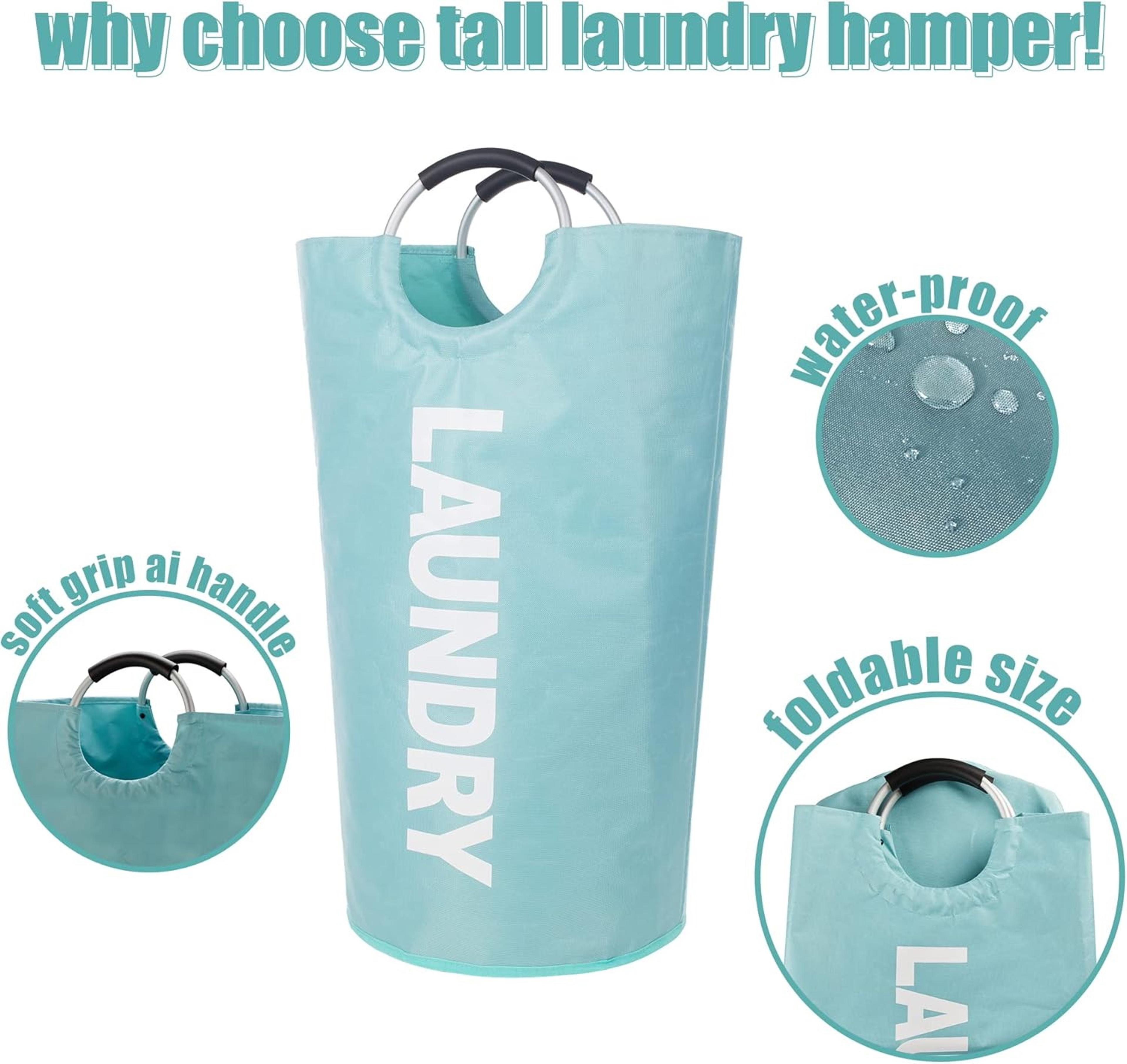 Large Waterproof Collapsible Laundry Hamper With Padded Handles 9