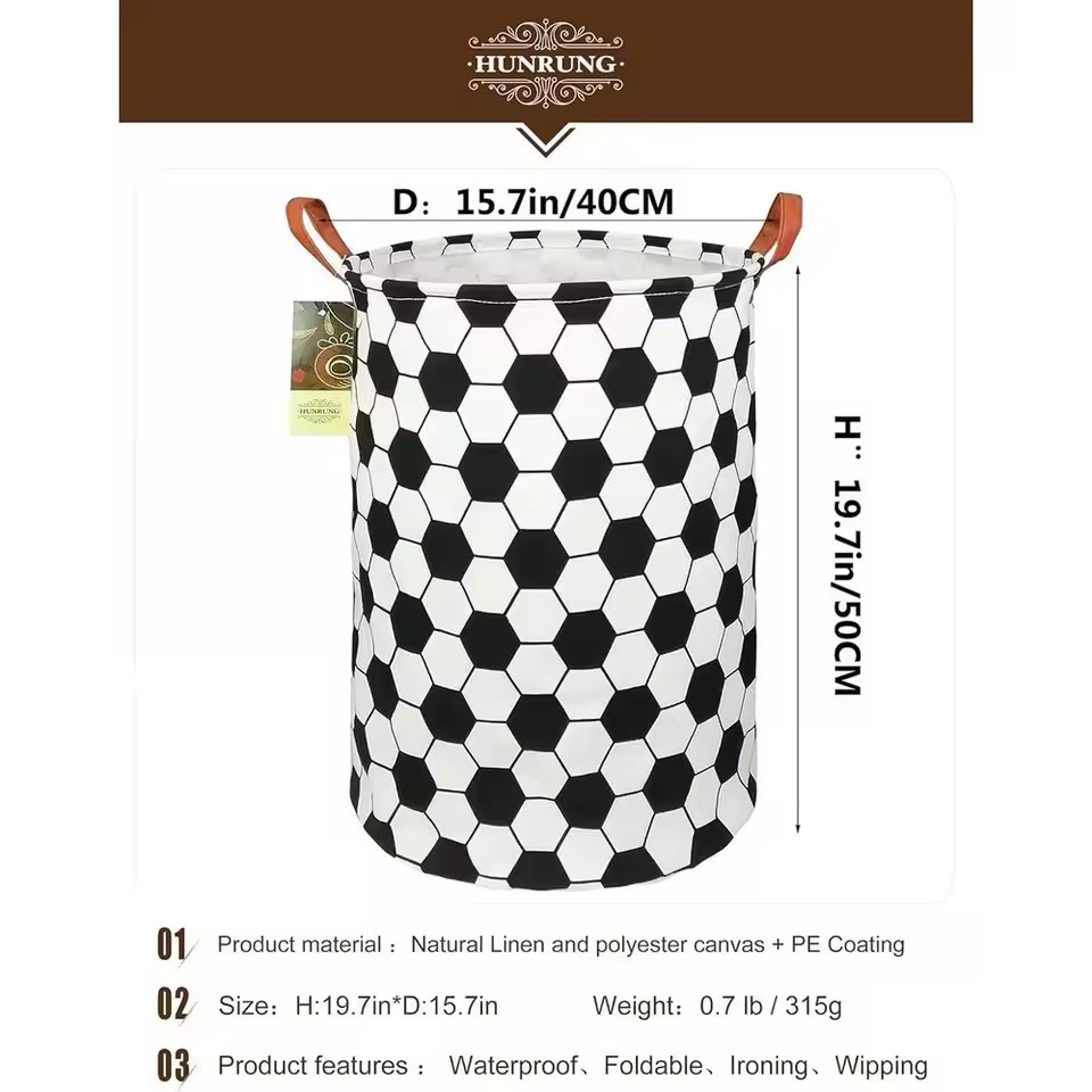 Collapsible Laundry Hamper Waterproof Fabric Storage Basket With Handles 3