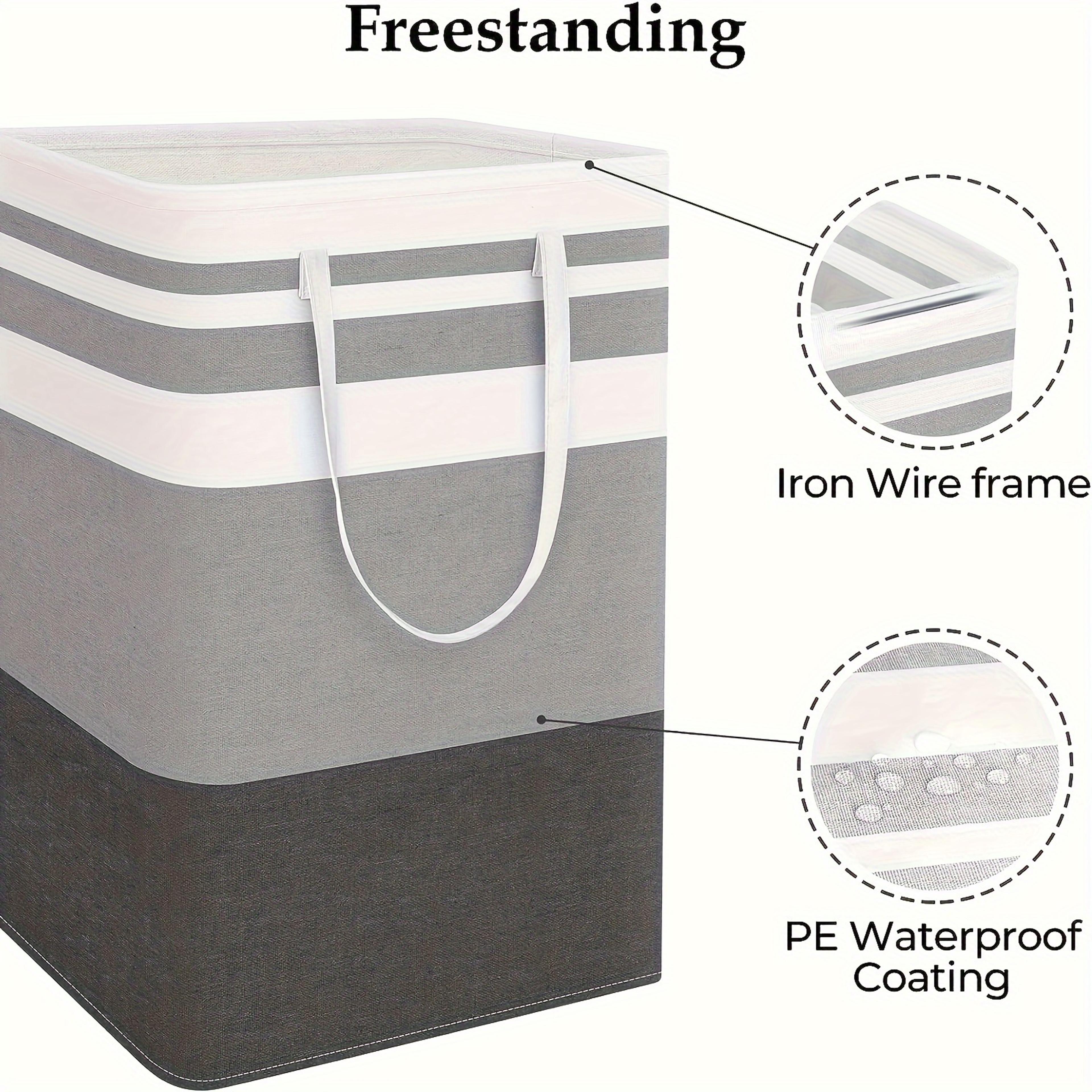 Extra Large Laundry Hamper Waterproof Collapsible Clothes Basket With Extended Handles 5