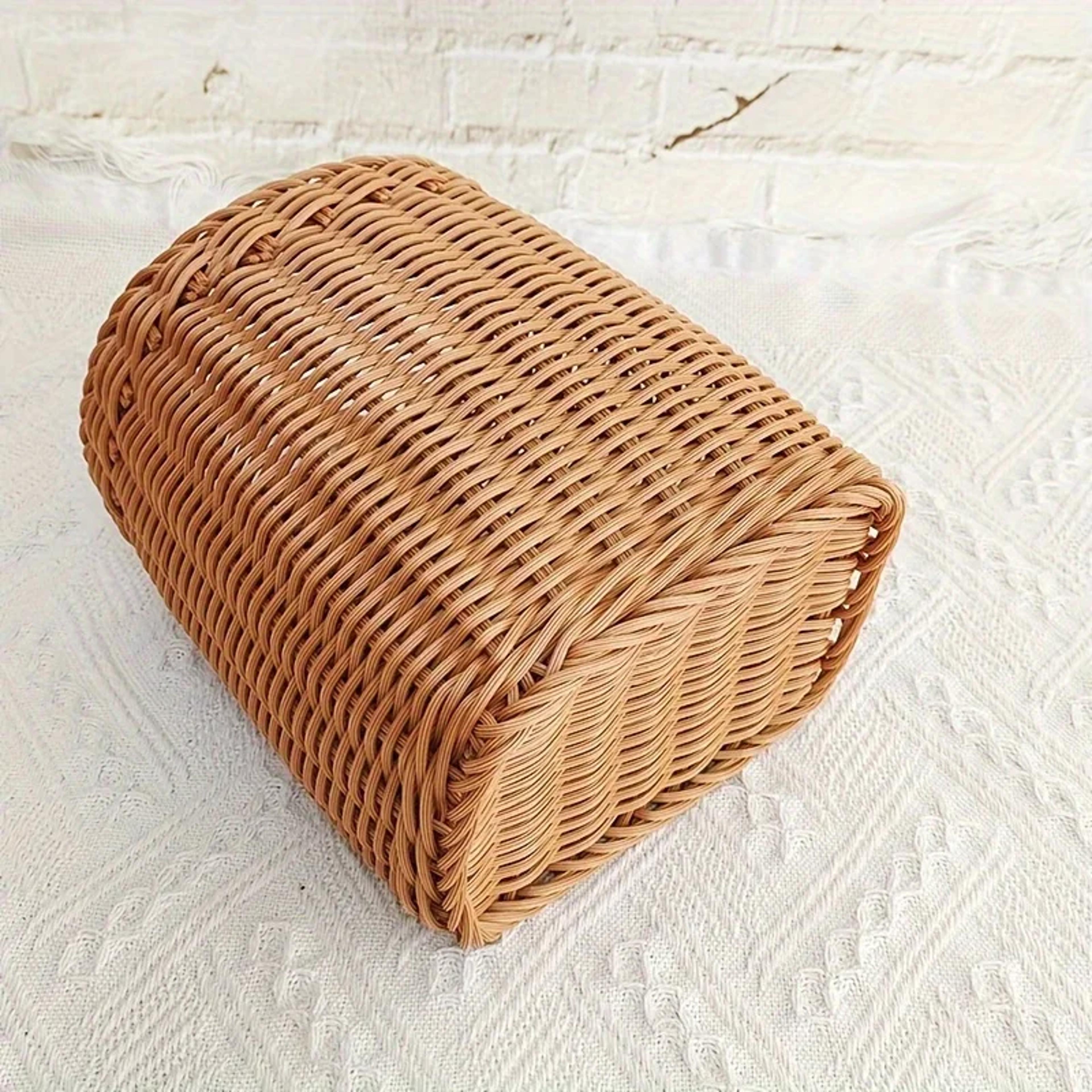 Handmade Rattan Wall Basket Rustic Woven Hanging Storage Organizer 4