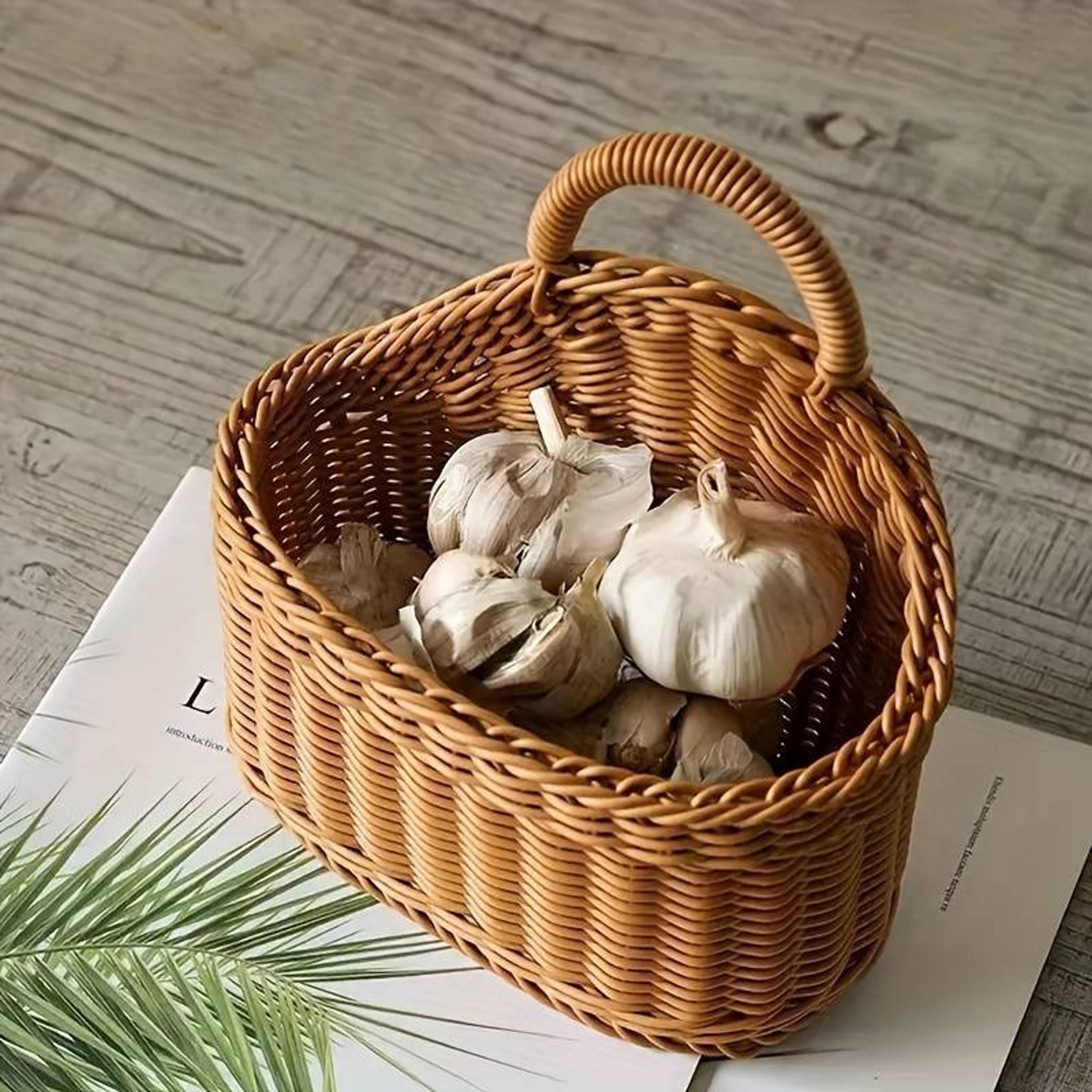 Rustic Woven Hanging Wall Basket For Farmhouse Storage And Flower Decor 4