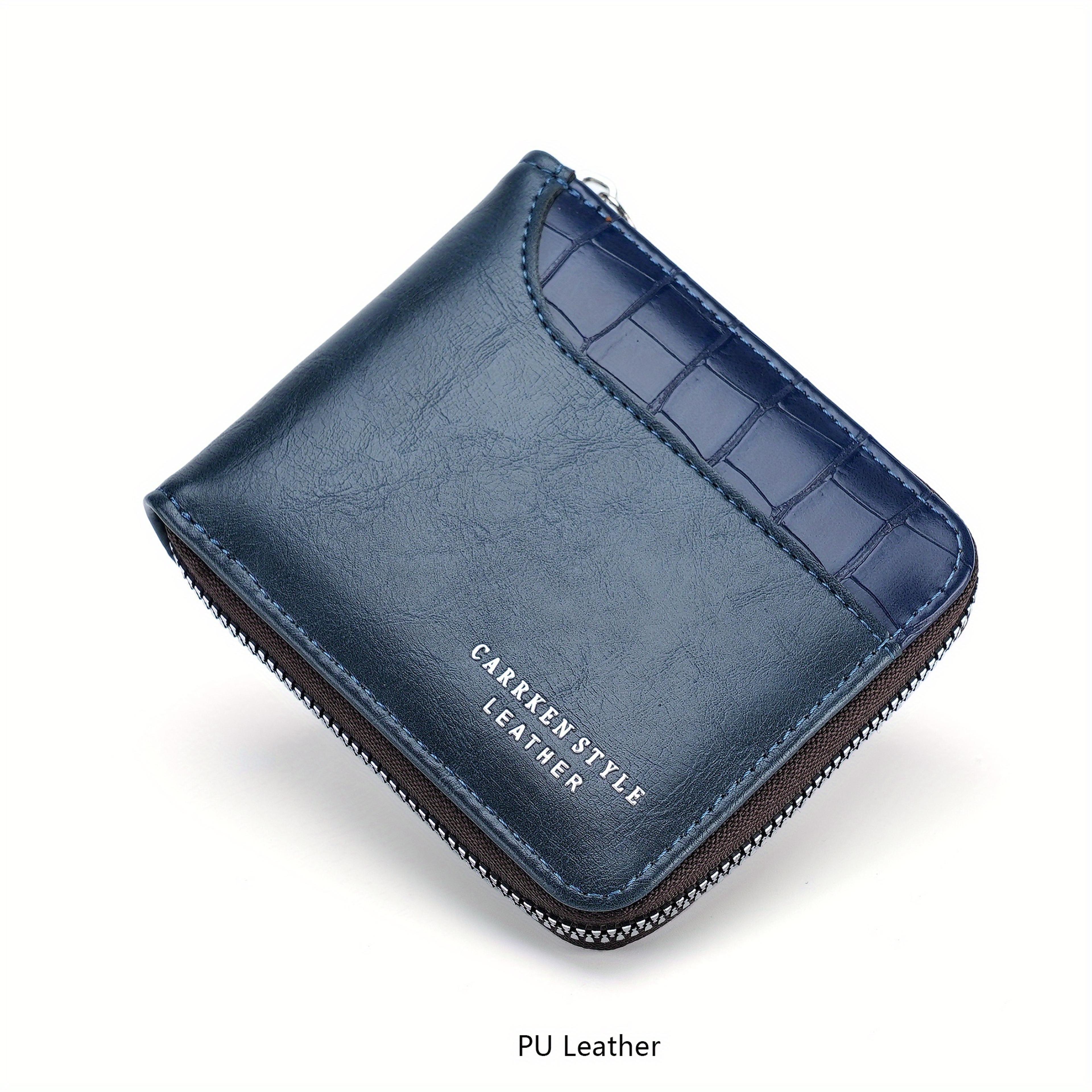 Crocodile Pattern Trifold Wallet For Men With Zipper Card Holder 2