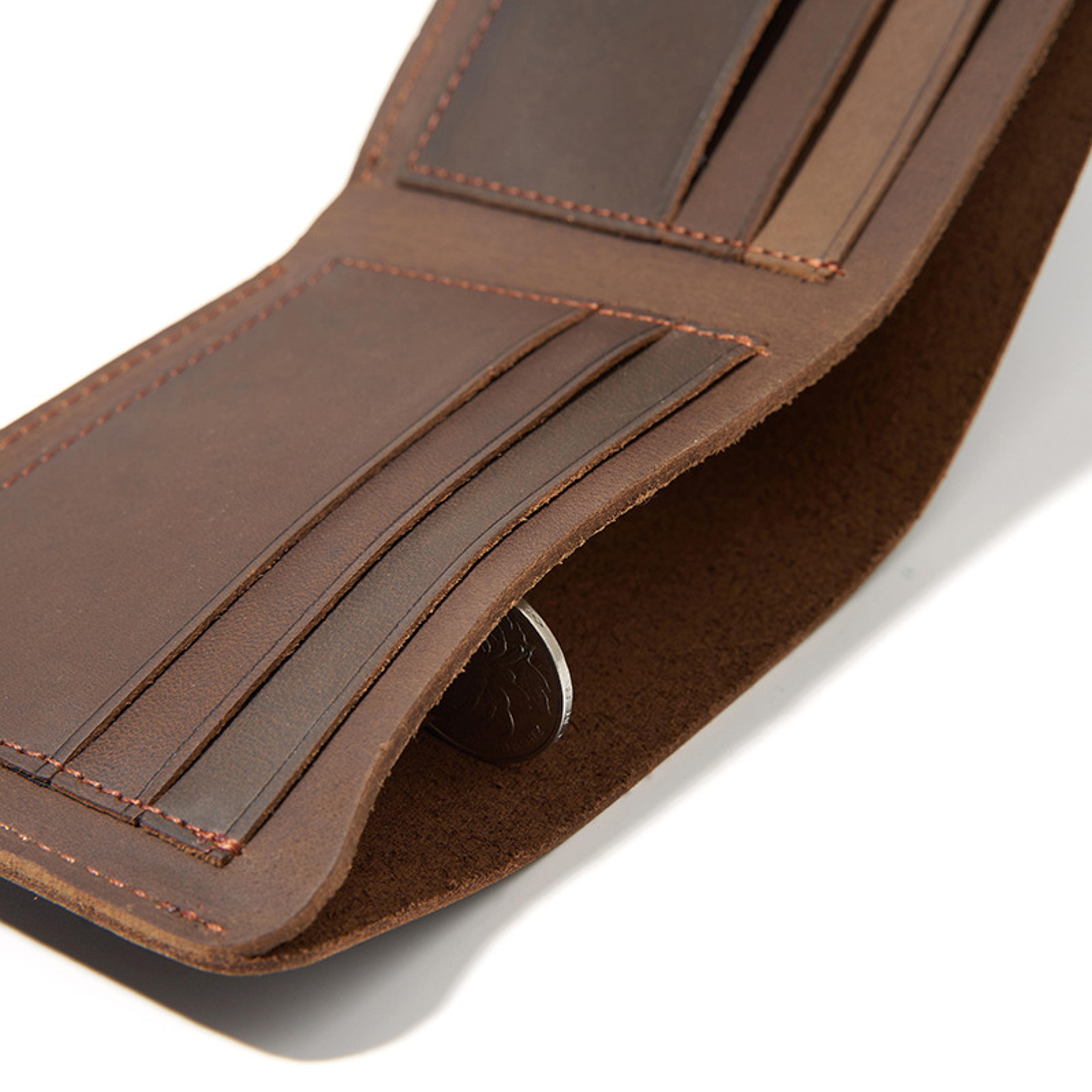 Slim Genuine Leather RFID Wallet With ID Window And Card Holder 6