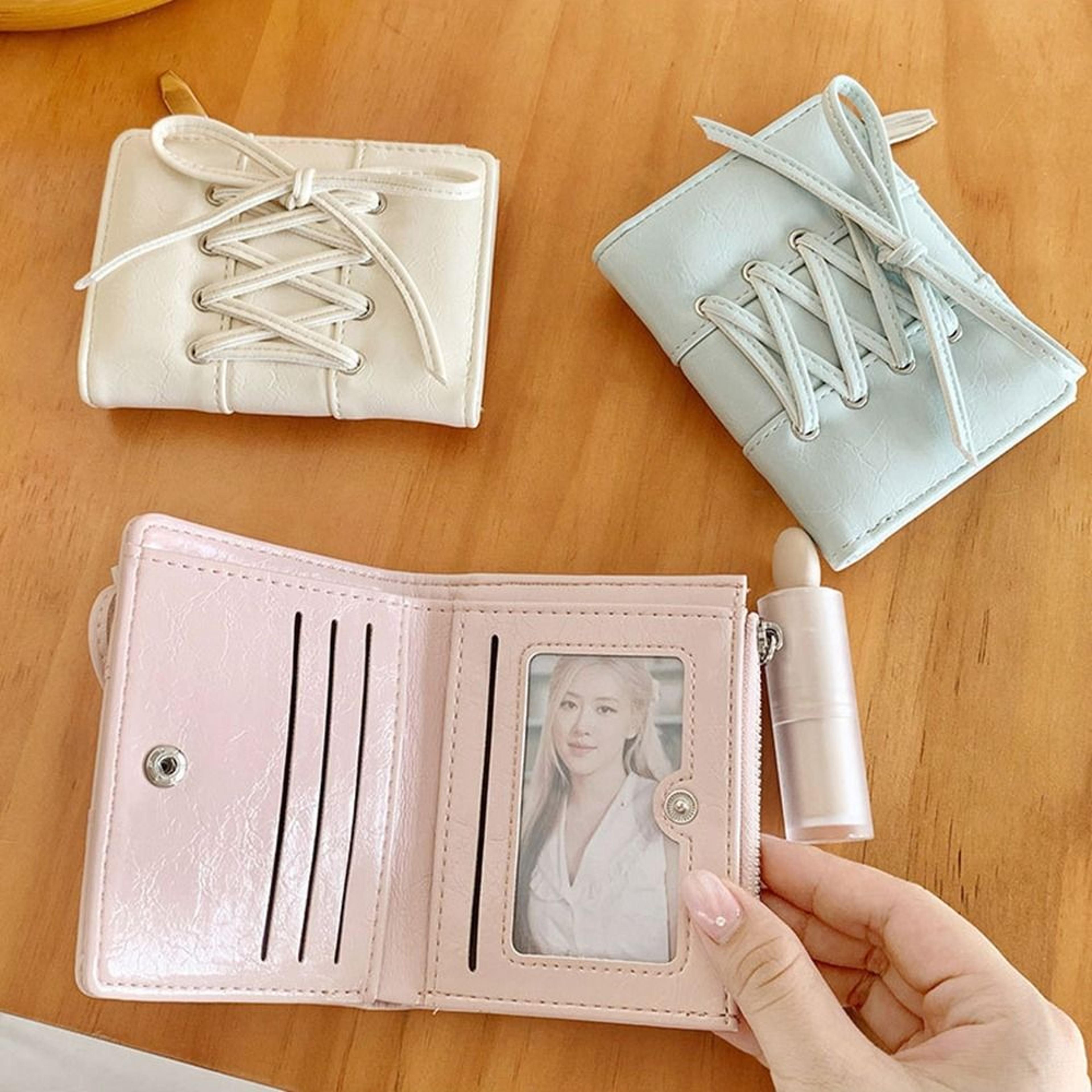 Korean Bow Wallet For Women Ultra Thin Multi Slot Card Holder With Zipper Coin Pouch 7