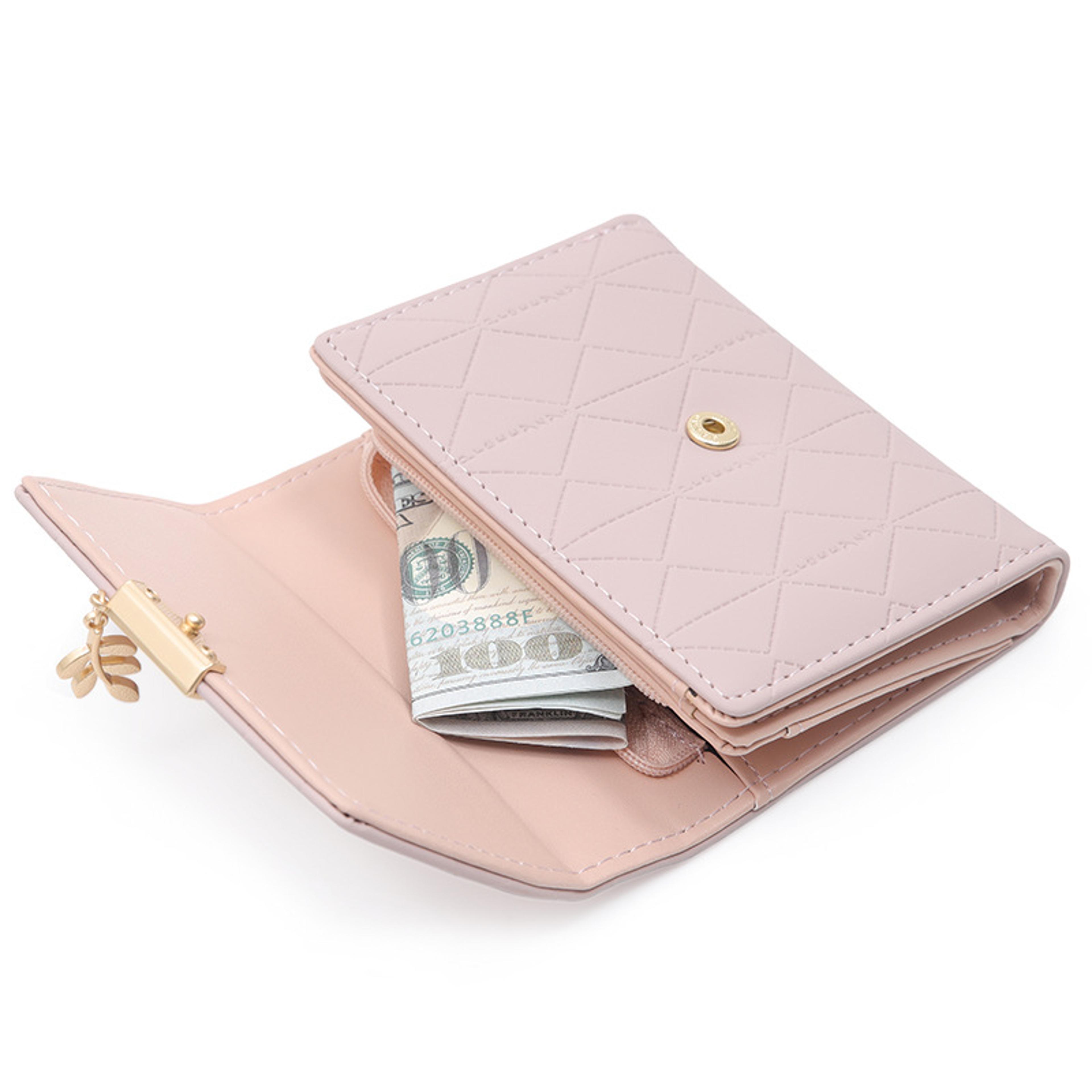 Leaf Pendant Women Short Wallet With Multi Card Folding Coin Purse 10
