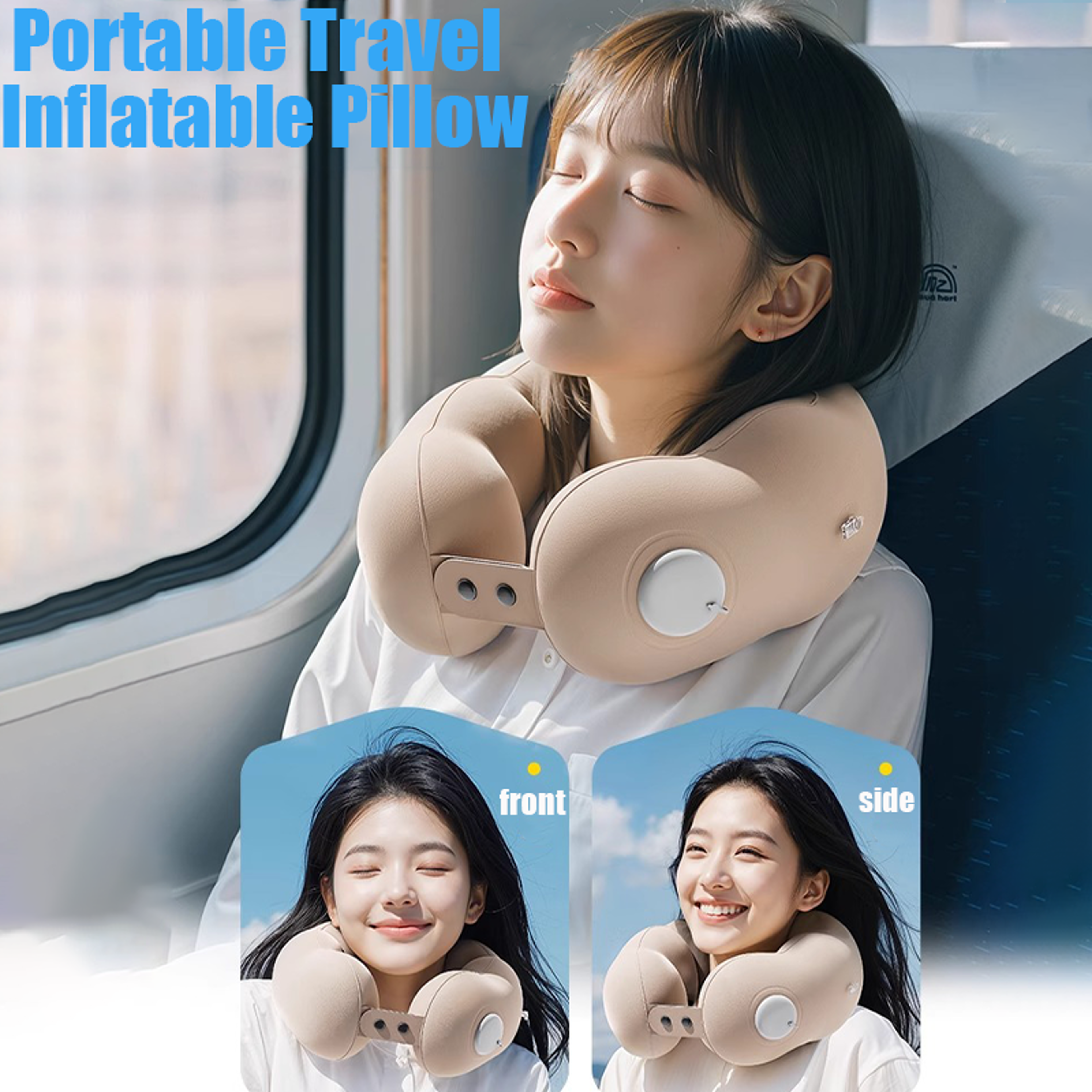 Inflatable Travel Pillow For Airplane Neck Support And Compact Comfort 5