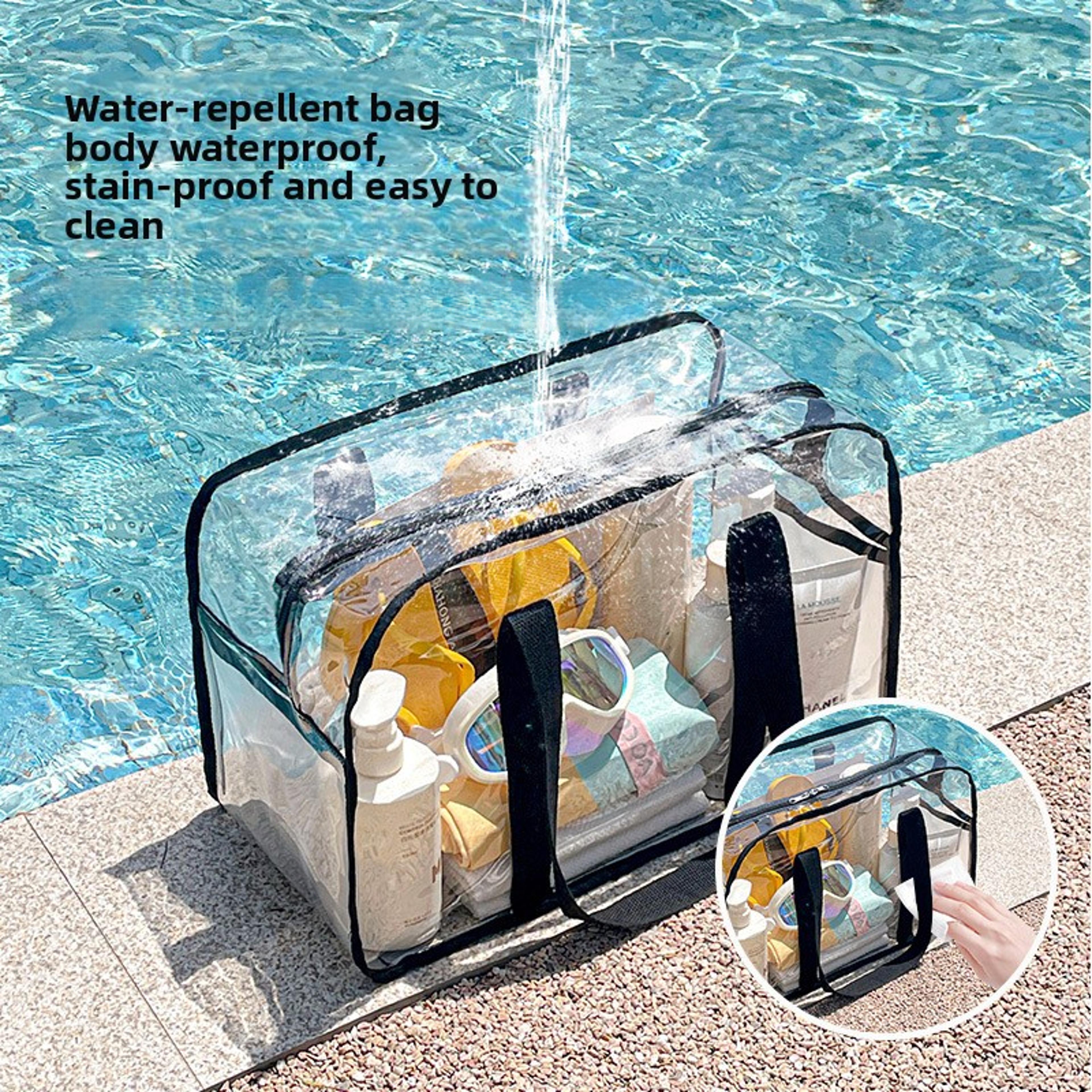 Large Waterproof Beach Bag With Wet Dry Separation Bag Design 4