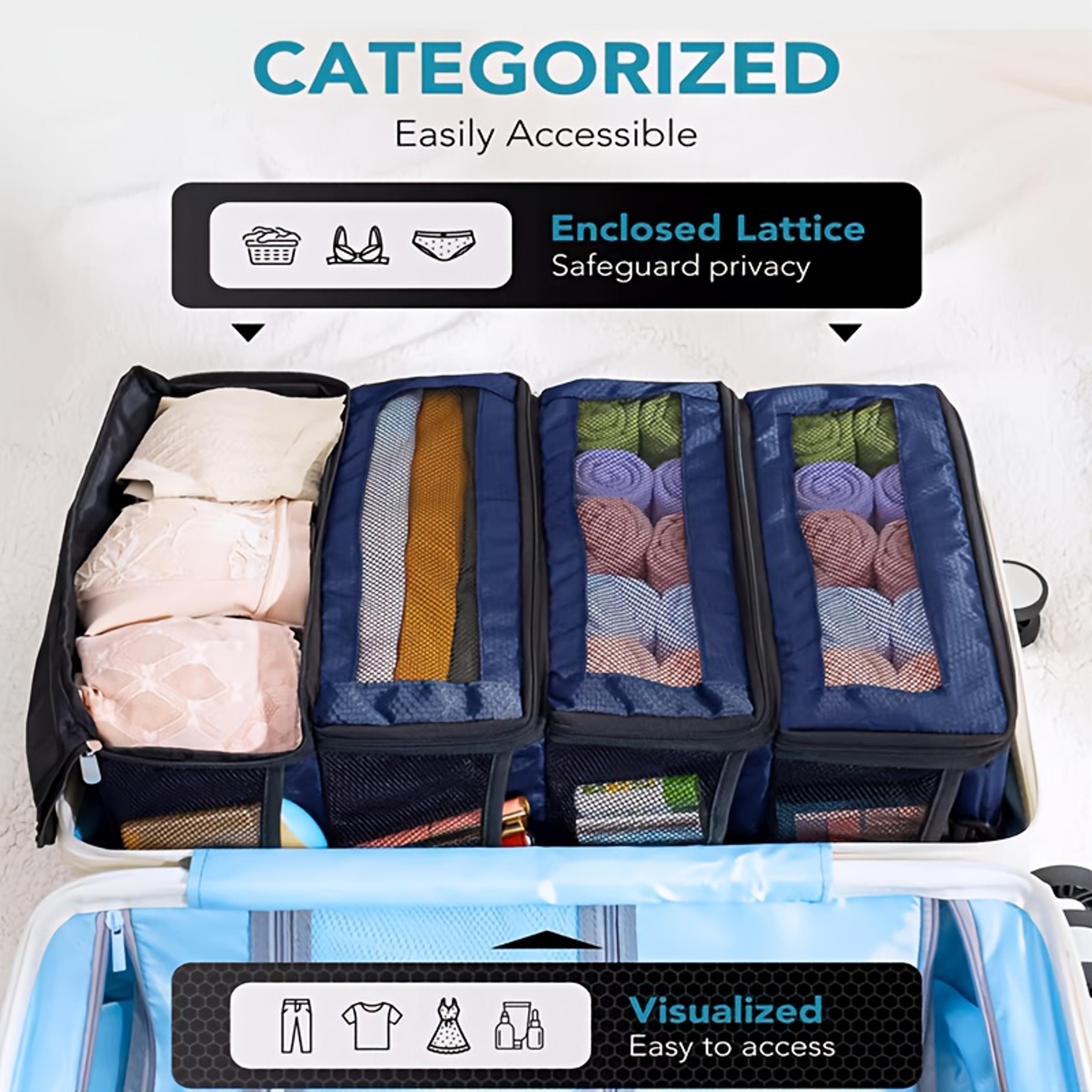 Hanging Suitcase Organizer Collapsible Travel Luggage Organizer With Packing Shelves 8