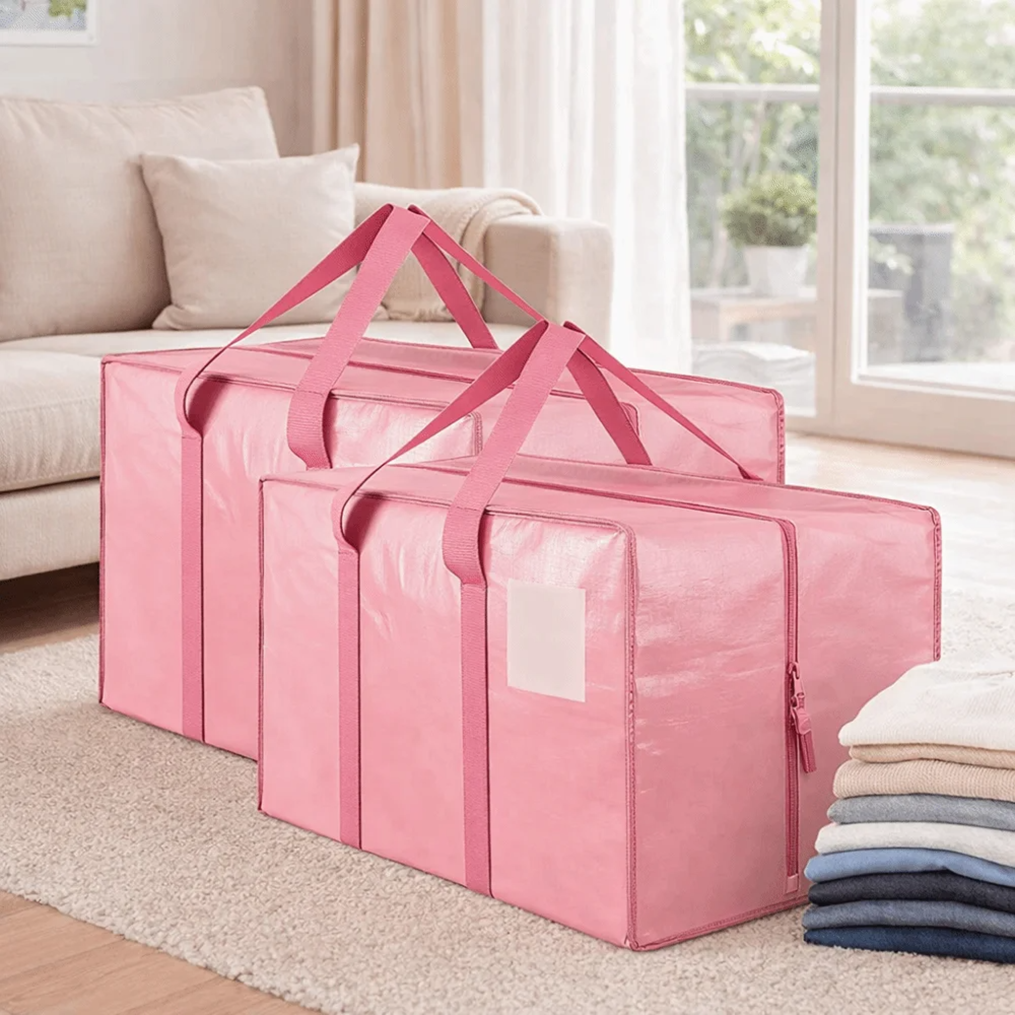 Extra Large Moving Bag With Zipper And Handles Heavy Duty Storage Tote 2