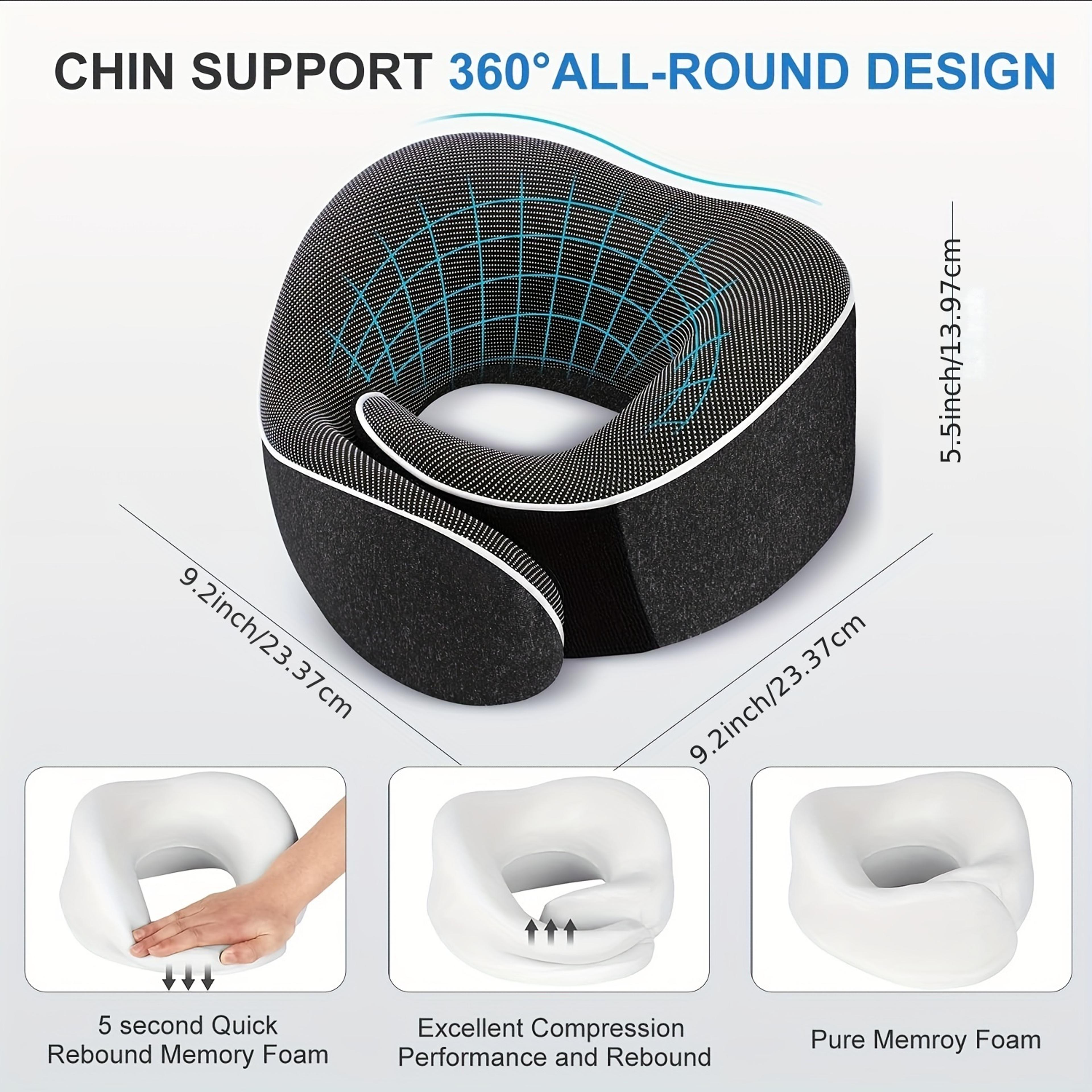 Memory Foam Travel Neck Pillow With Ergonomic Support And Carry Bag 6