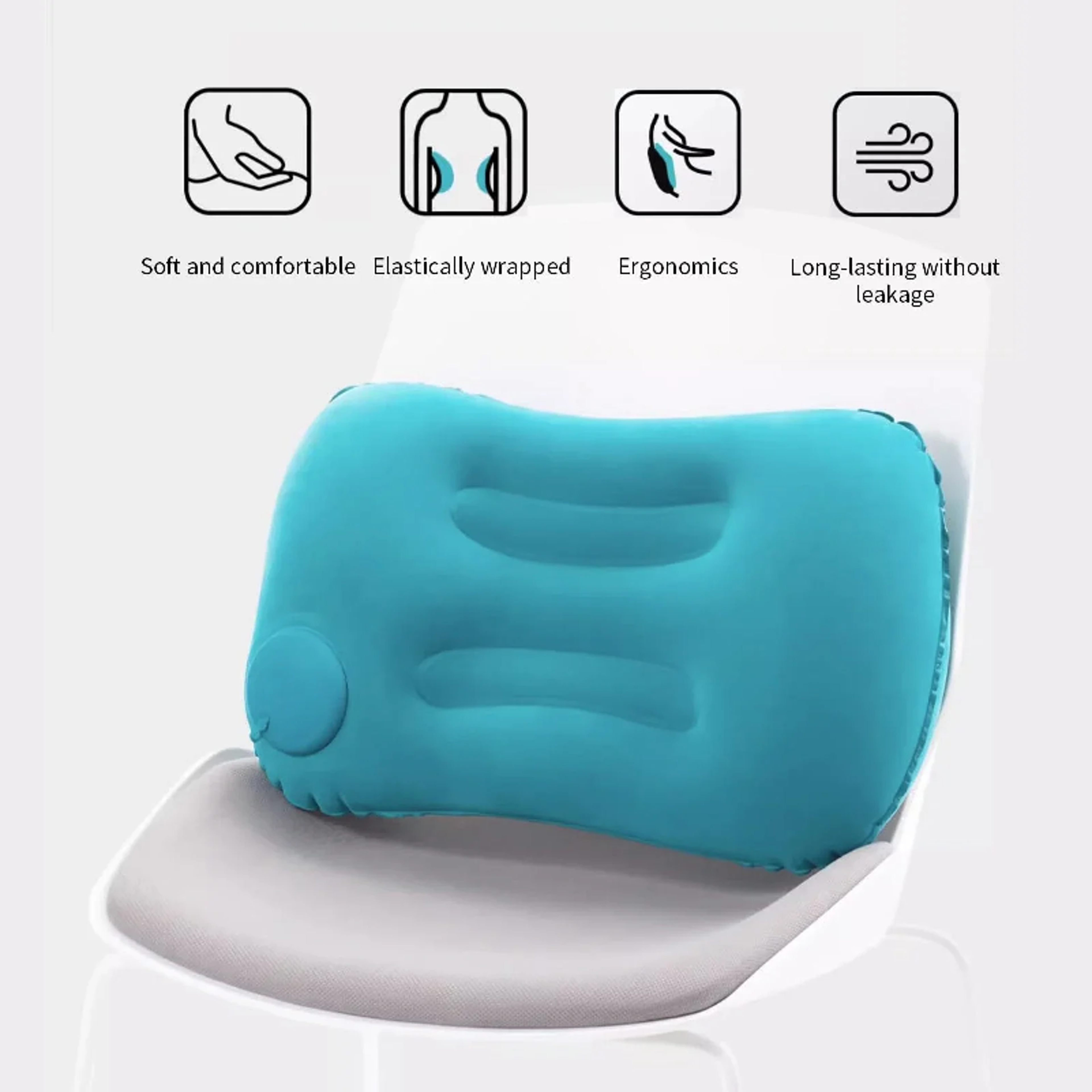Portable Inflatable Camping Pillow For Travel Neck And Lumbar Support 3
