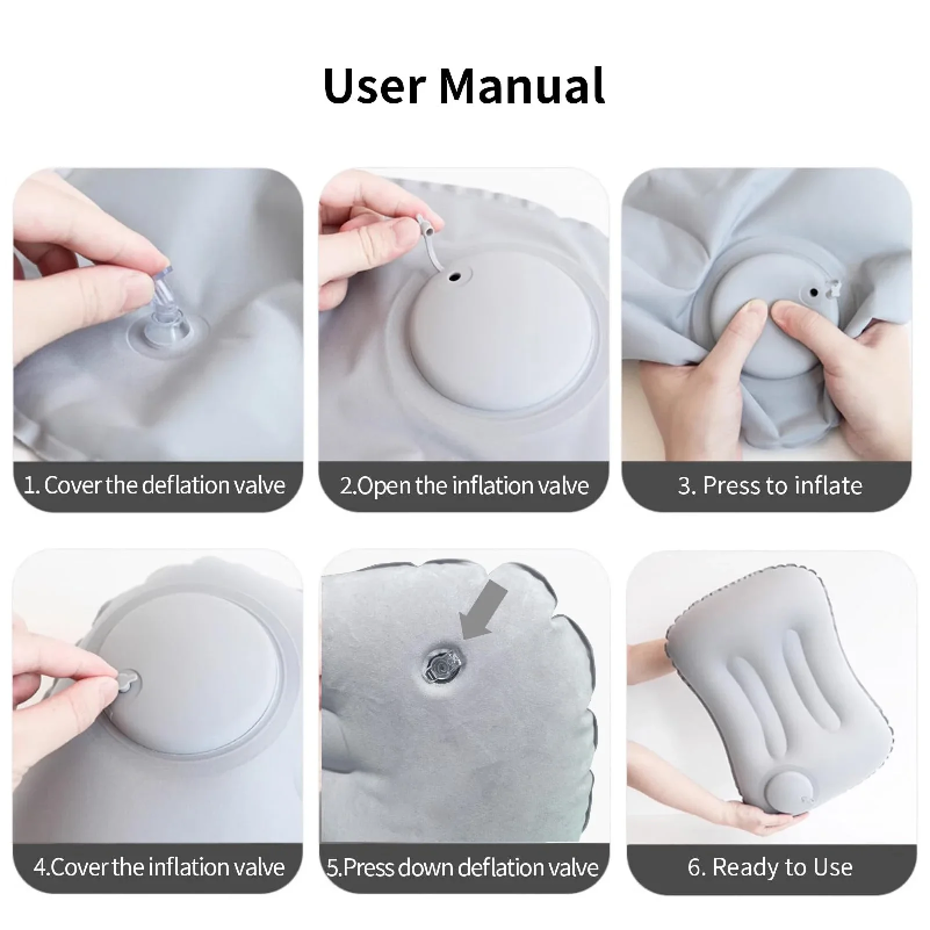 Portable Inflatable Camping Pillow For Travel Neck And Lumbar Support 4