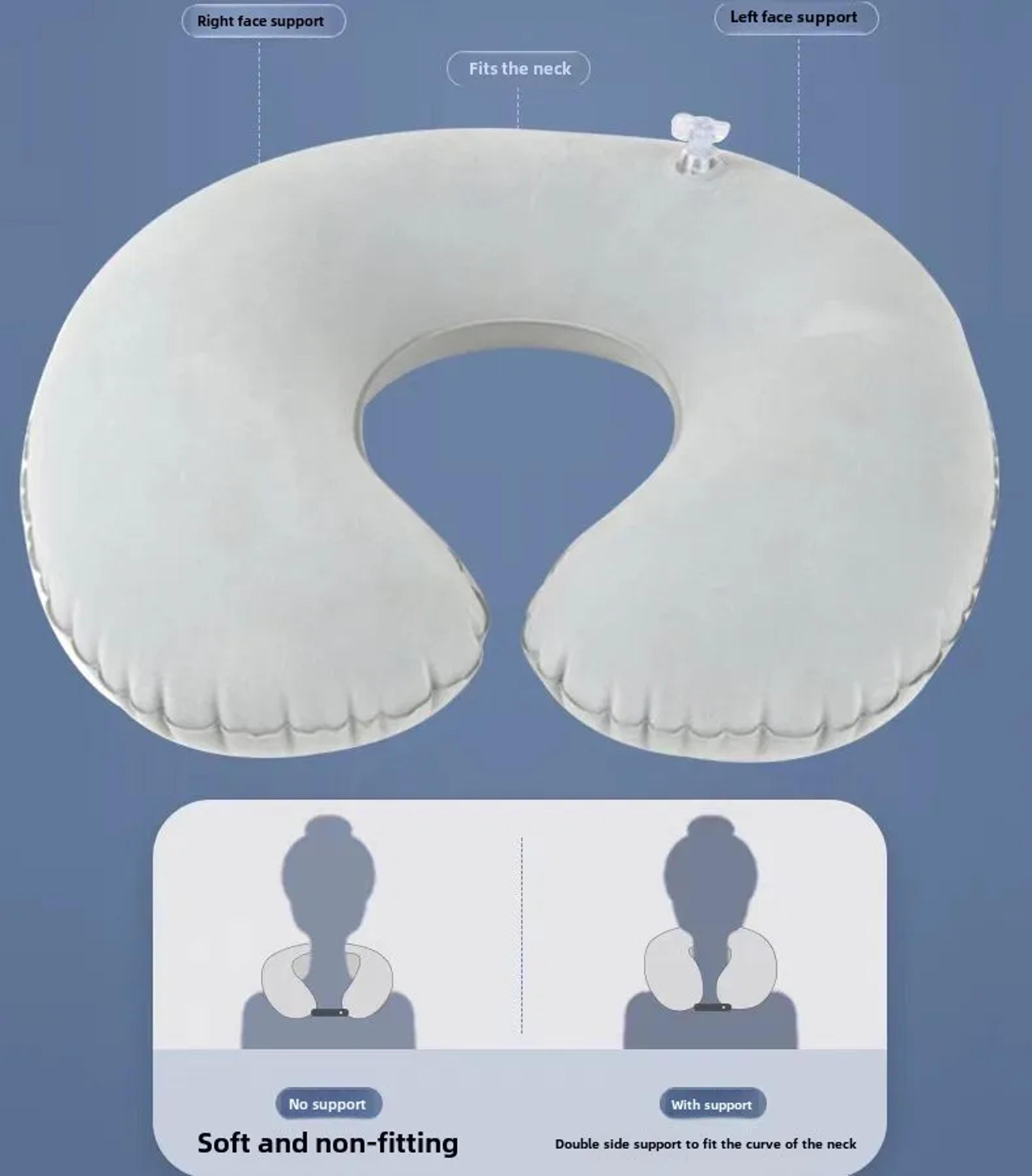 Comfort Plus Inflatable Travel Pillow For Airplane Car And Neck Support 13