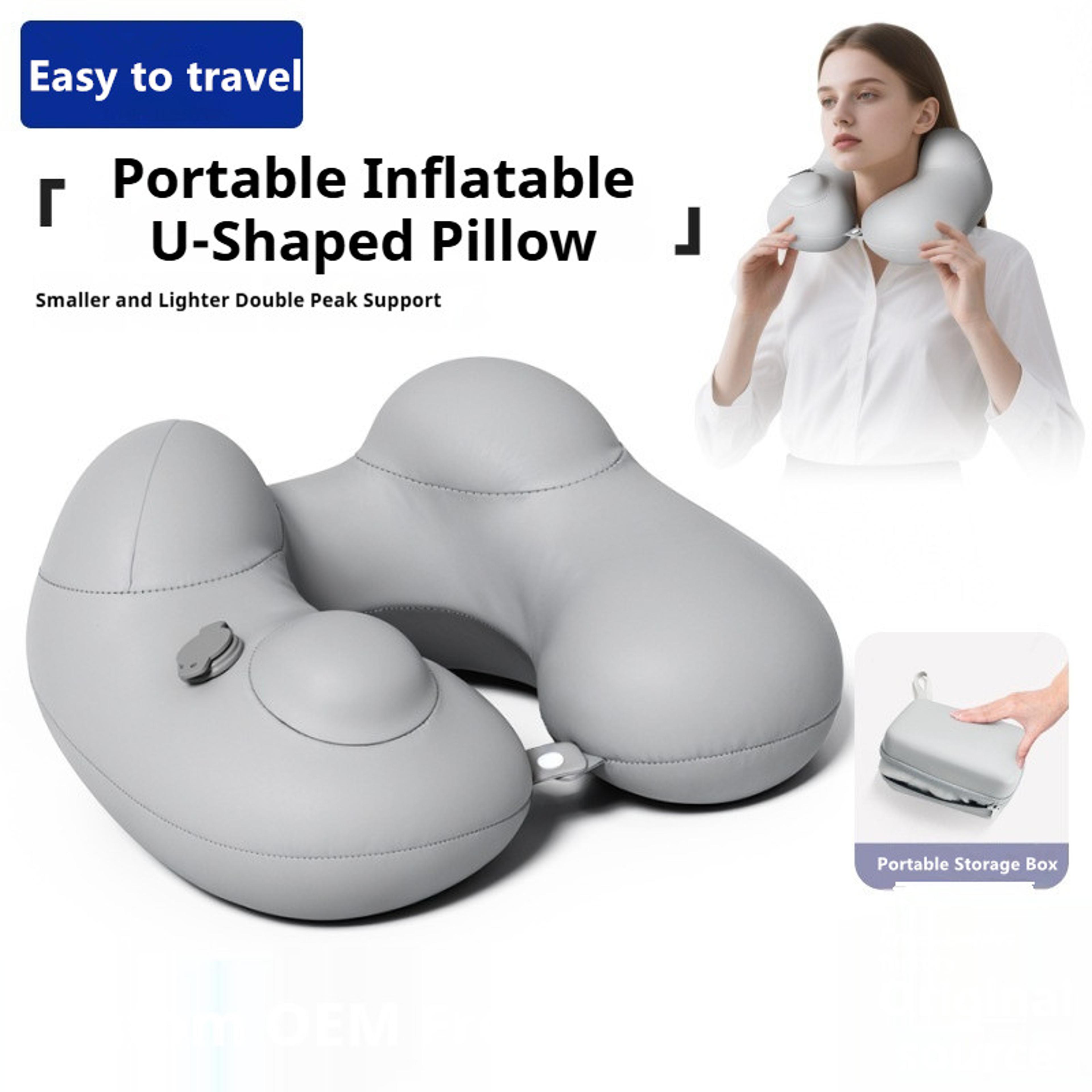 Inflatable Travel Pillow U Shaped Neck Pillow For Airplane Car And Outdoor Rest 4