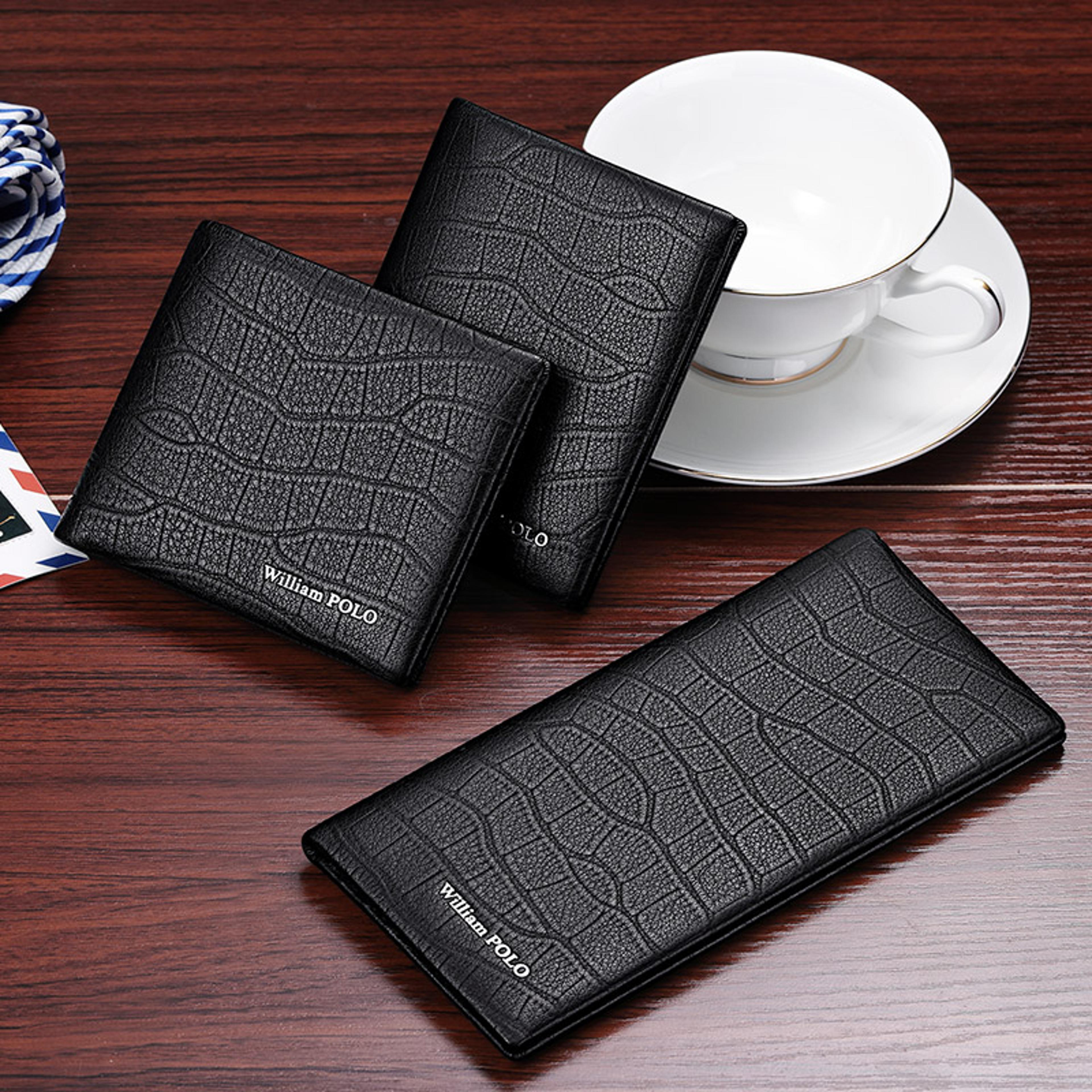 Genuine Leather Wallet For Men Crocodile Pattern Card Holder Wallet 7