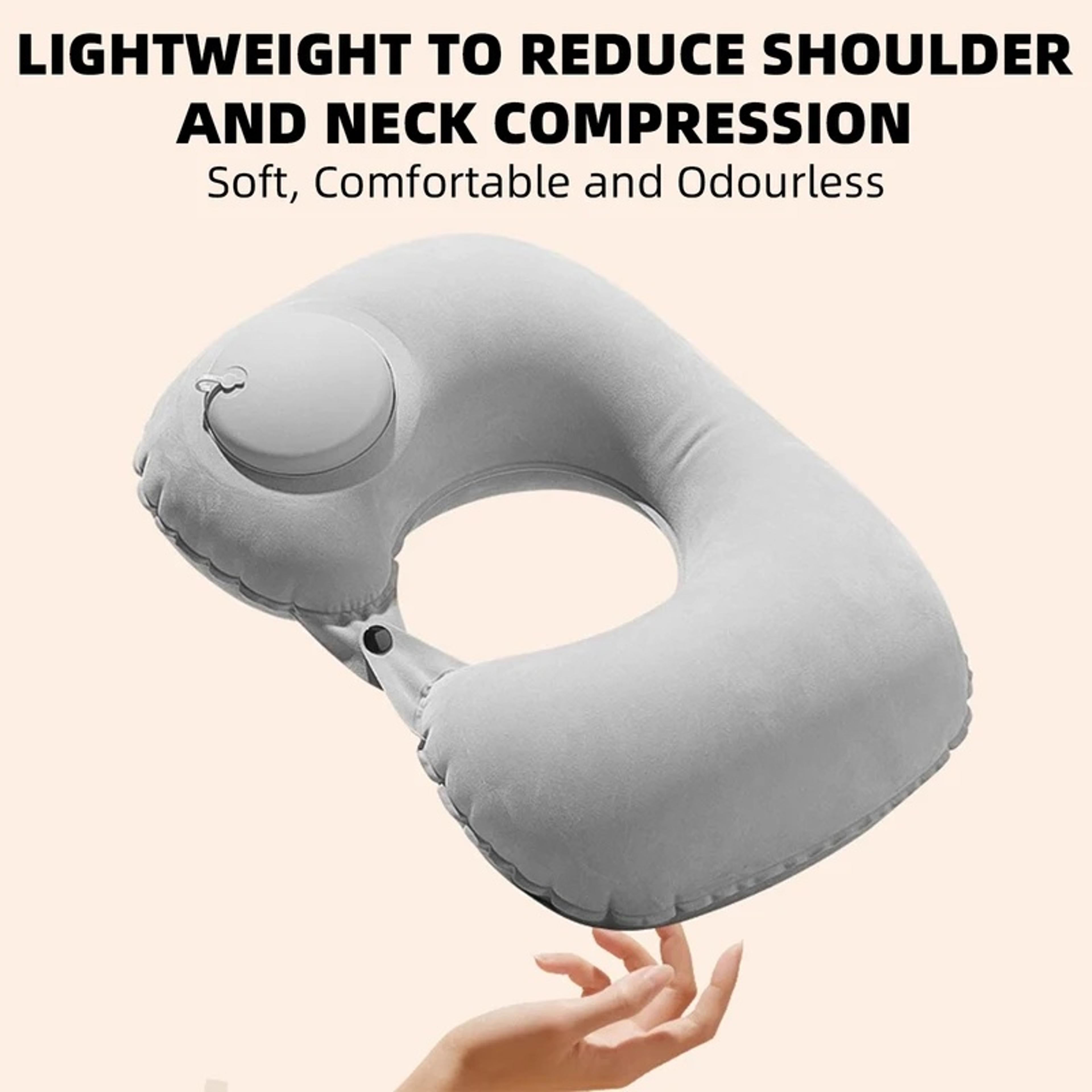 Press To Inflate Inflatable Travel Pillow For Neck Support 8