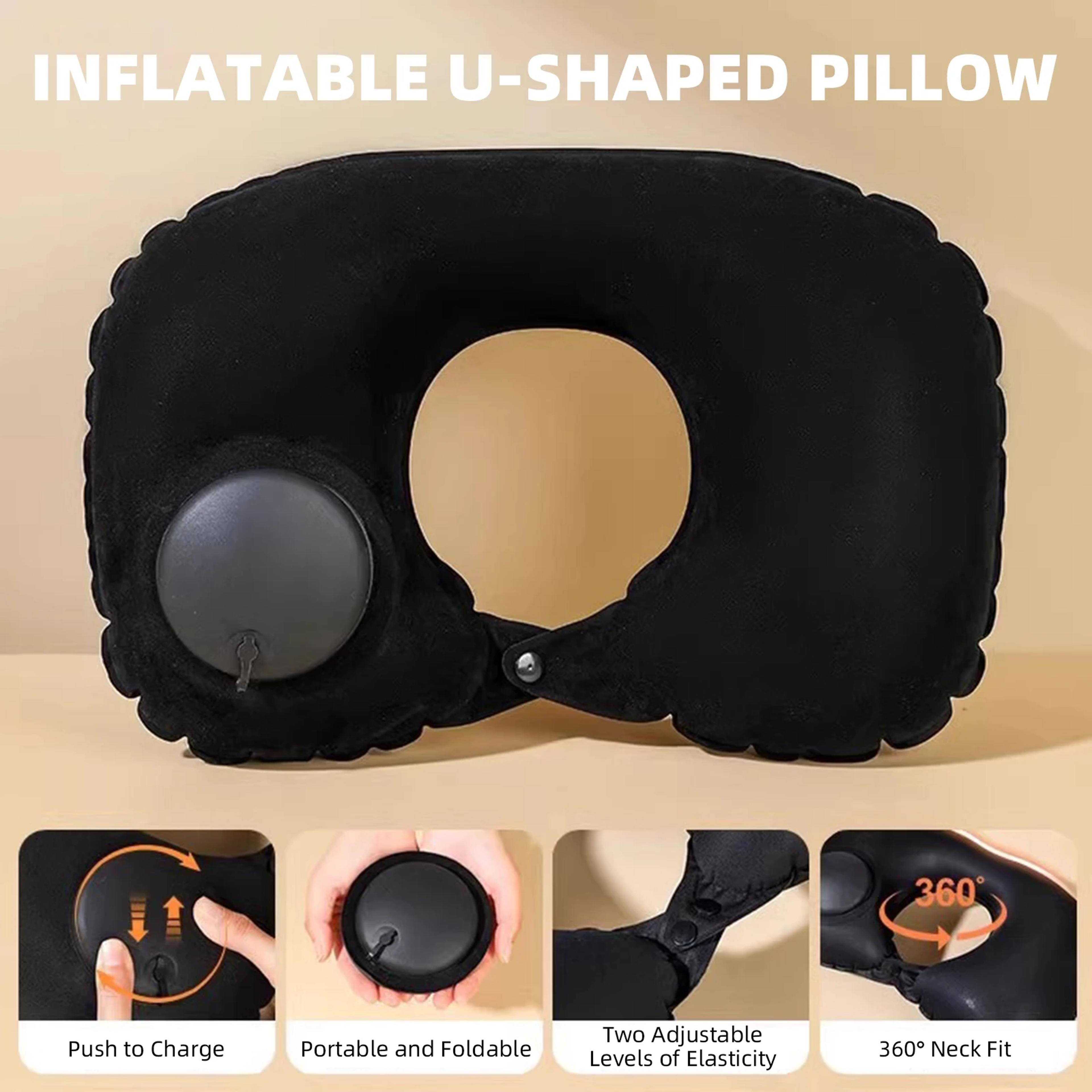 Press To Inflate Inflatable Travel Pillow For Neck Support 2