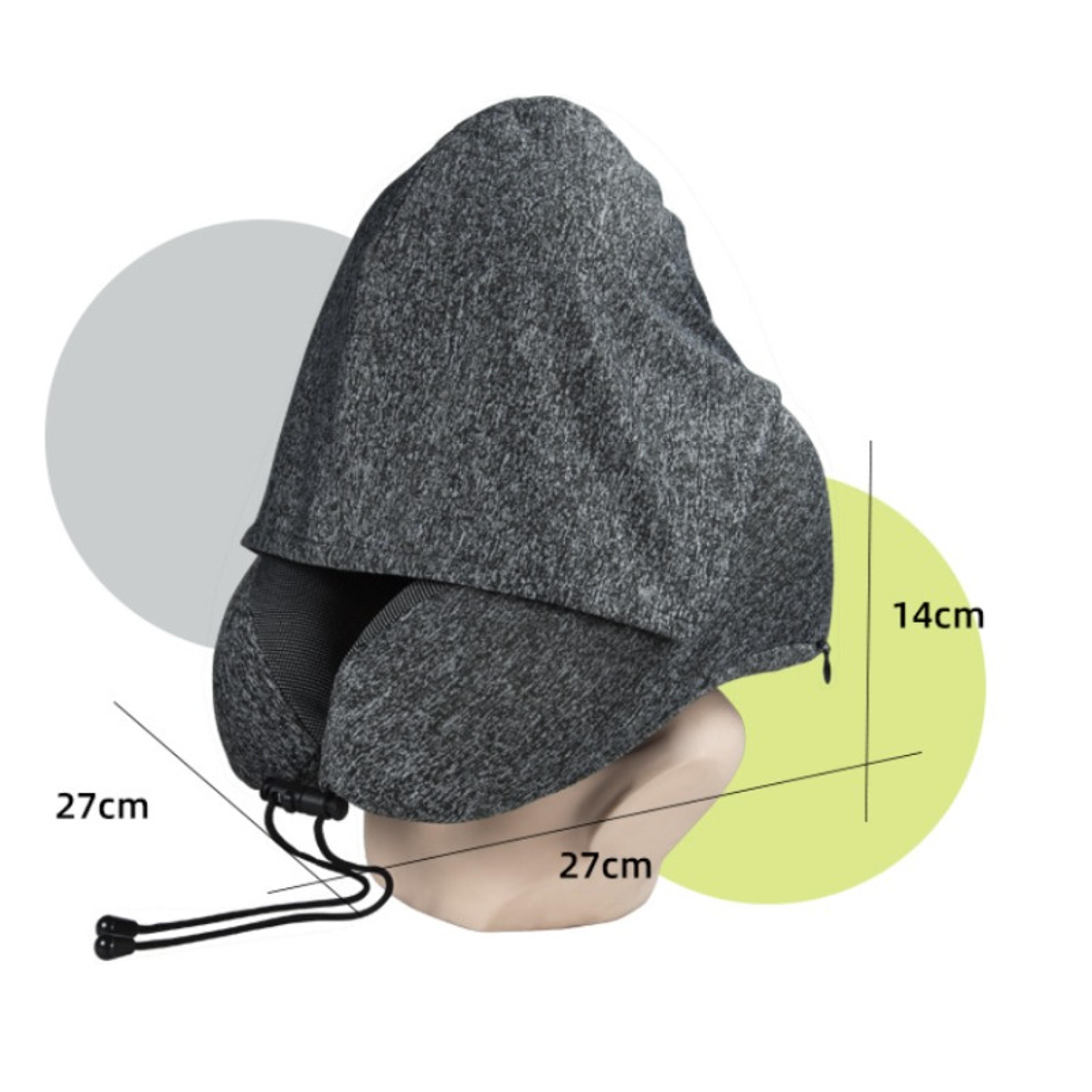 Memory Foam Travel Pillow With Hooded U Shape Neck Support 8