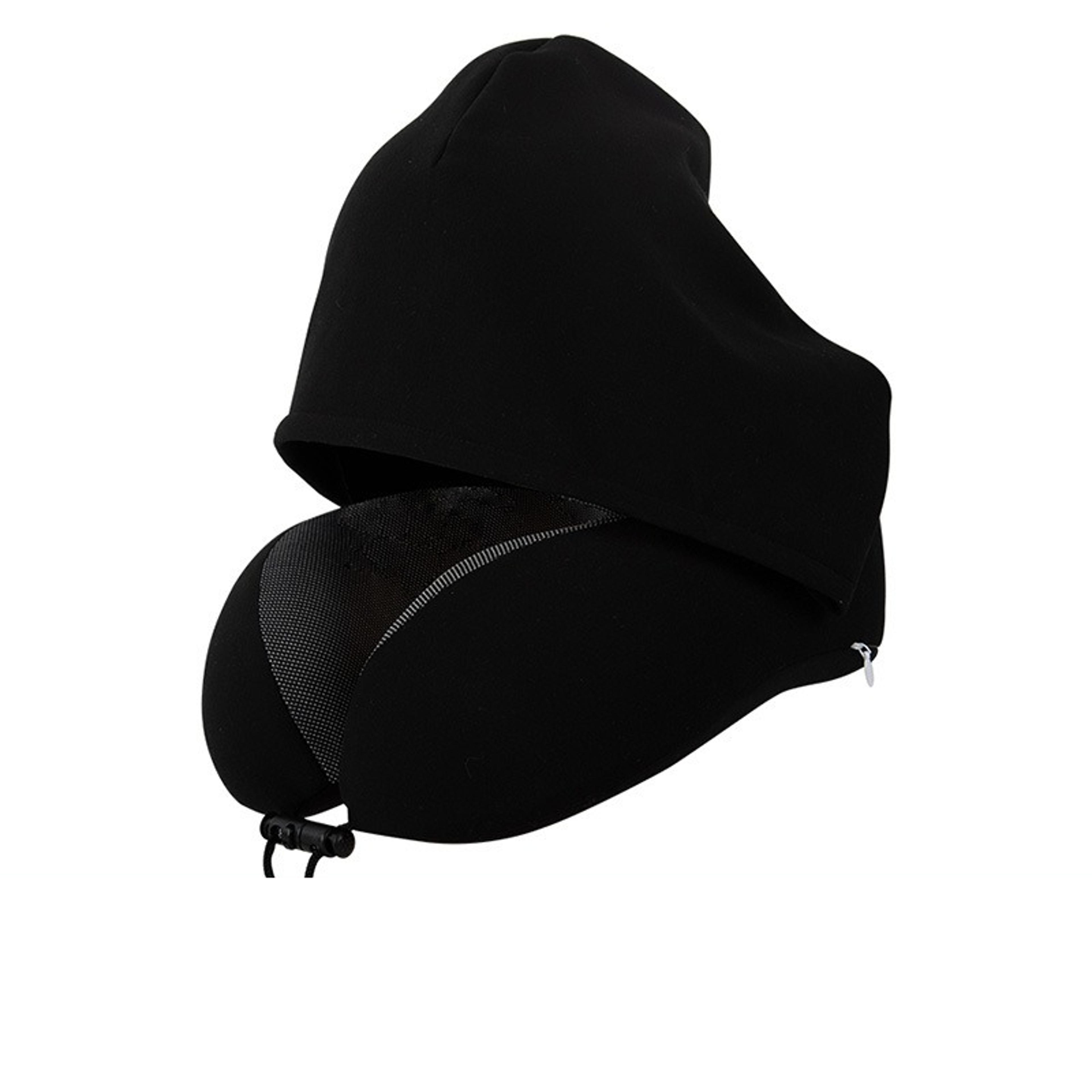 Memory Foam Travel Pillow With Hooded U Shape Neck Support 2