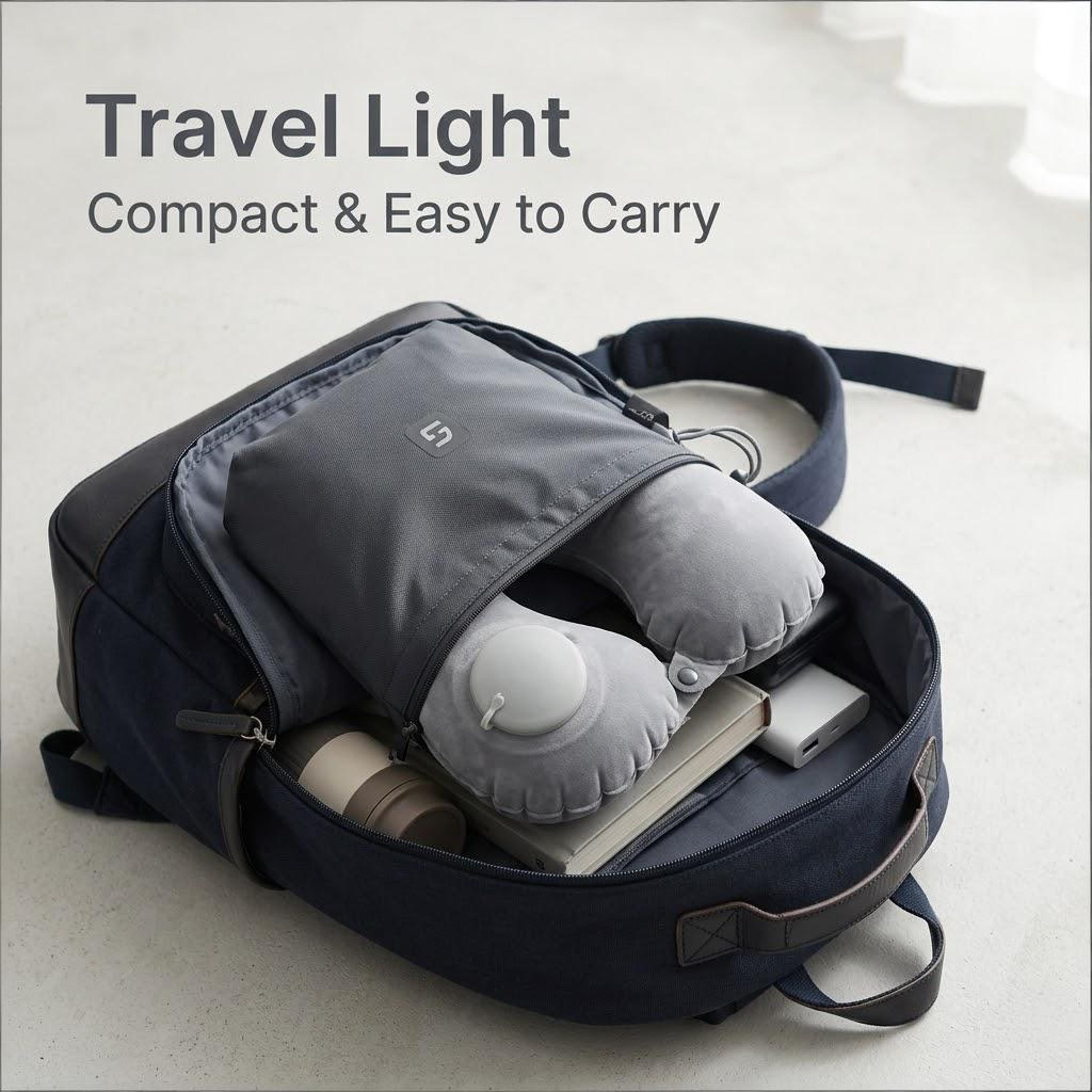 Portable Self Inflating Neck Pillow For Travel Soft U Shaped Airplane Neck Cushion 9
