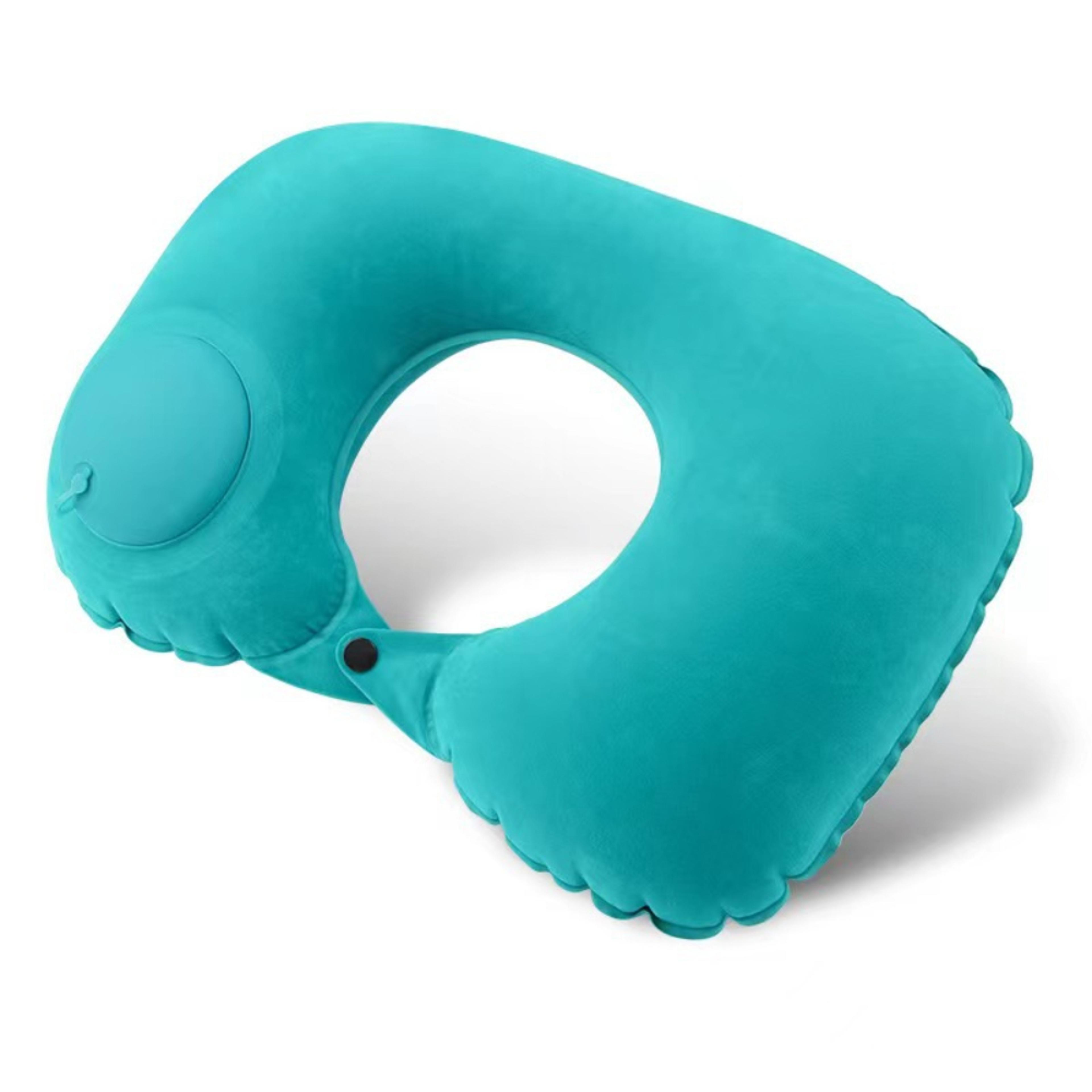Portable Self Inflating Neck Pillow For Travel Soft U Shaped Airplane Neck Cushion 7