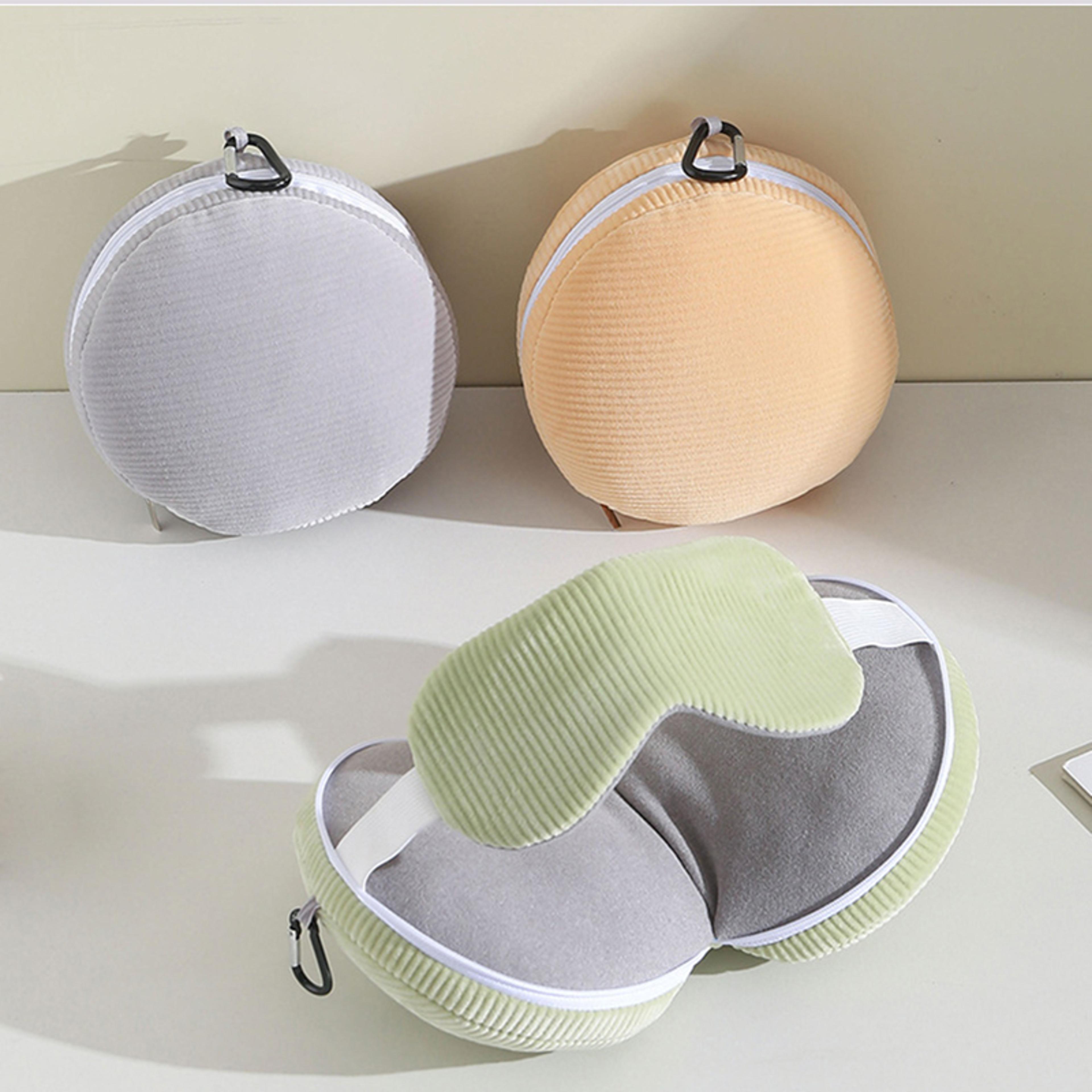 Travel Neck Pillow With Sleep Eye Mask And Memory Foam Support 5