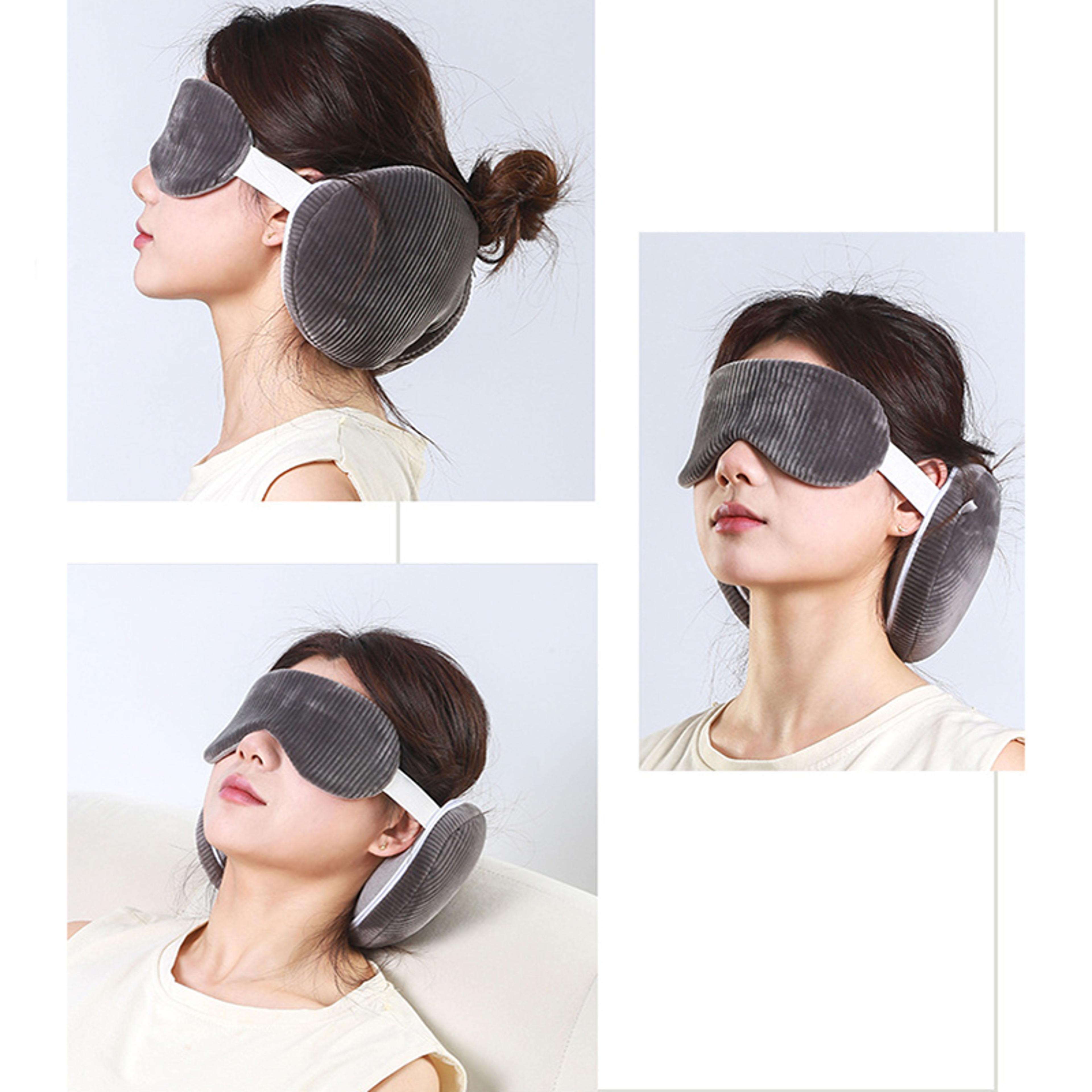 Travel Neck Pillow With Sleep Eye Mask And Memory Foam Support 6