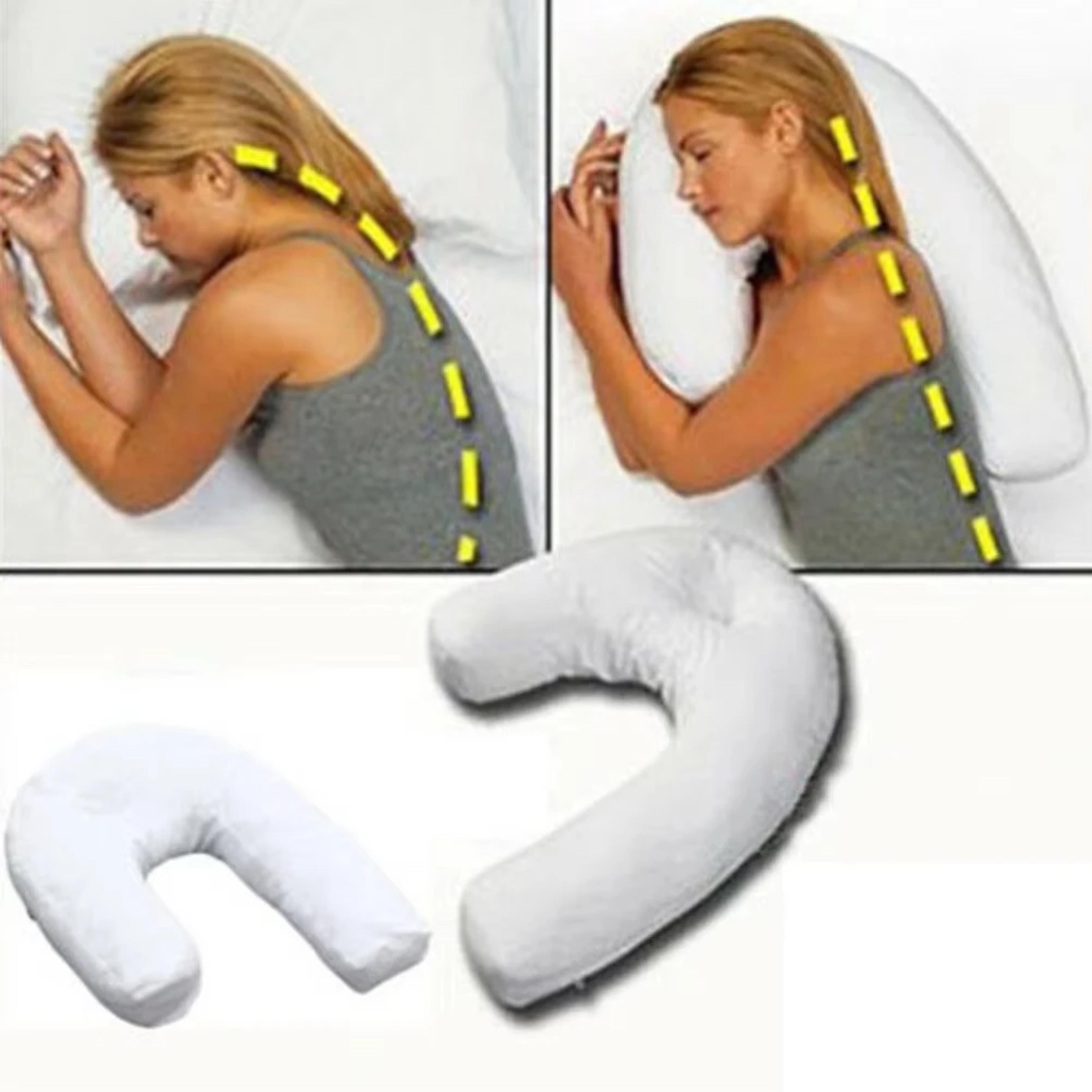 UShaped Side Sleeper Pillow With Ear Hole Memory Foam Neck And Shoulder Support 4