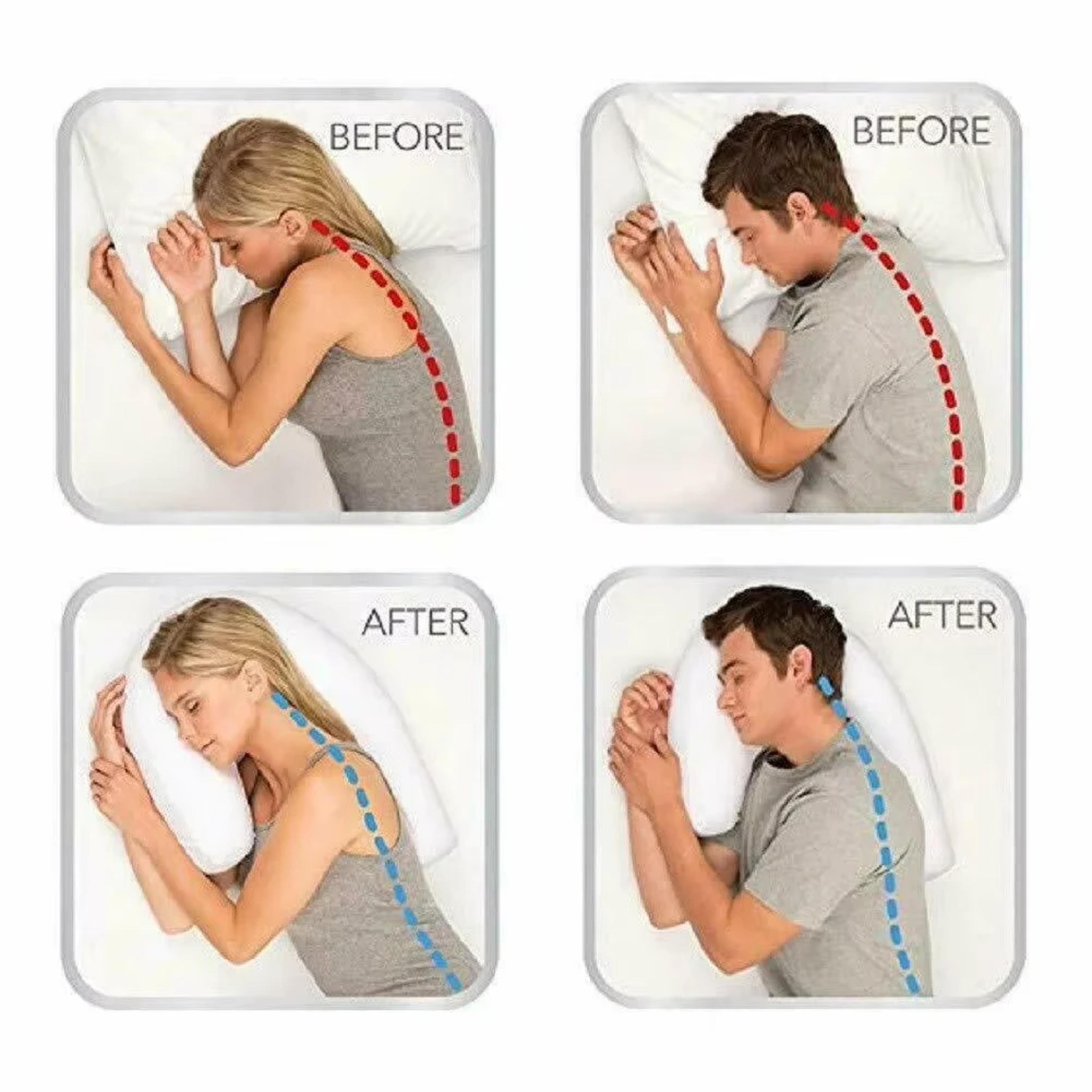 UShaped Side Sleeper Pillow With Ear Hole Memory Foam Neck And Shoulder Support 5