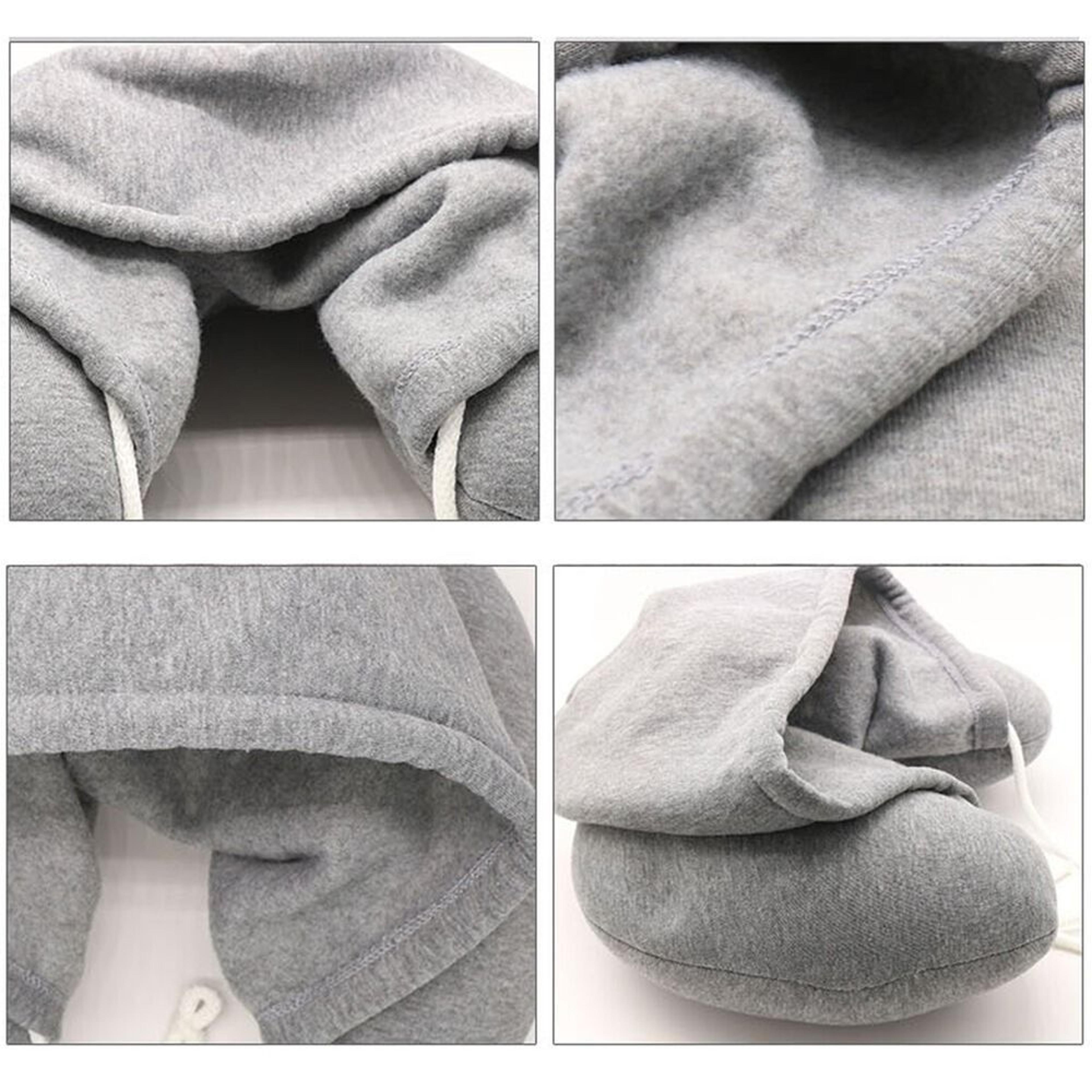 Hooded U Shaped Travel Pillow For Airplane Neck Support 3
