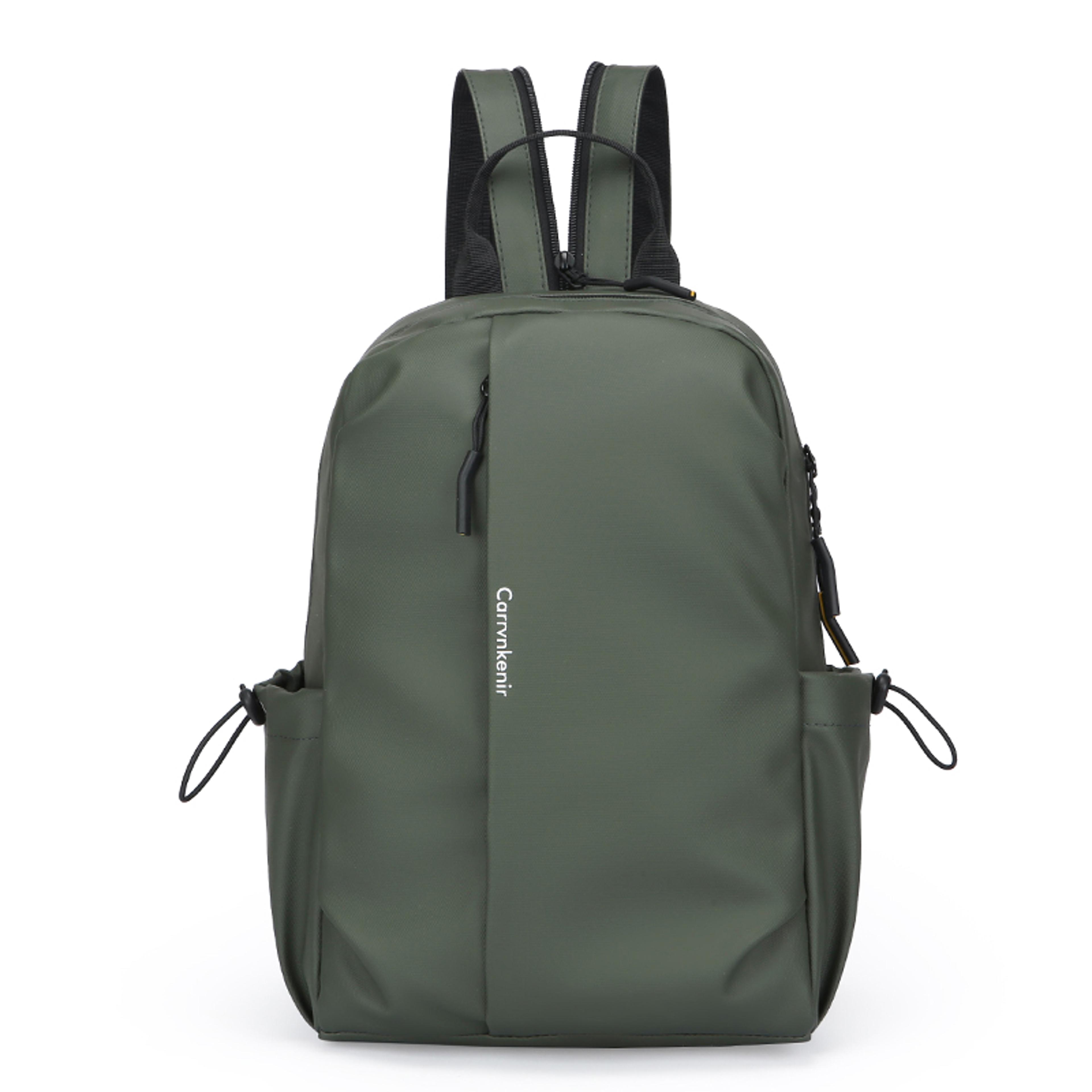 Men PU Leather Casual Daypack Backpack With Zippered Straps 0