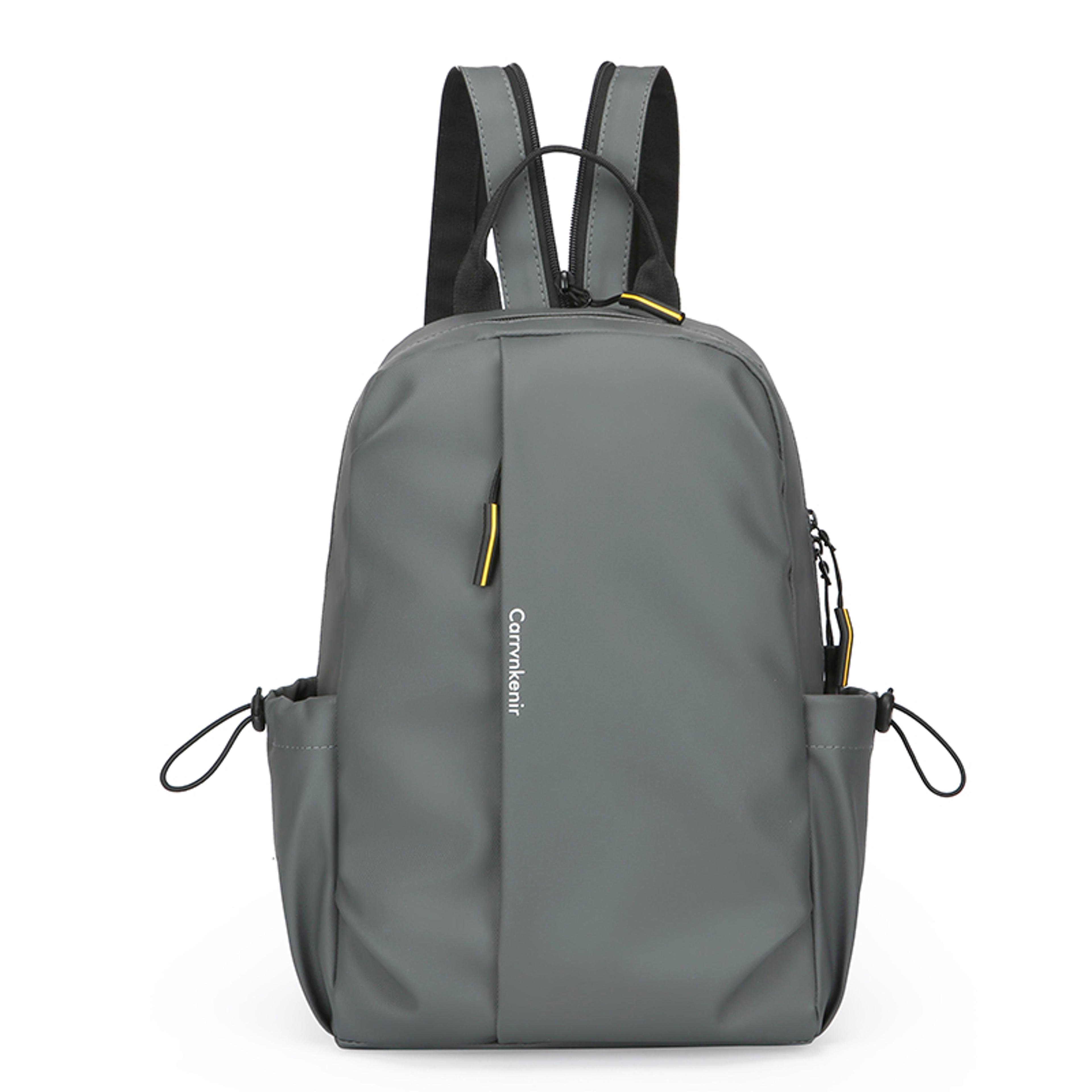 Men PU Leather Casual Daypack Backpack With Zippered Straps 2