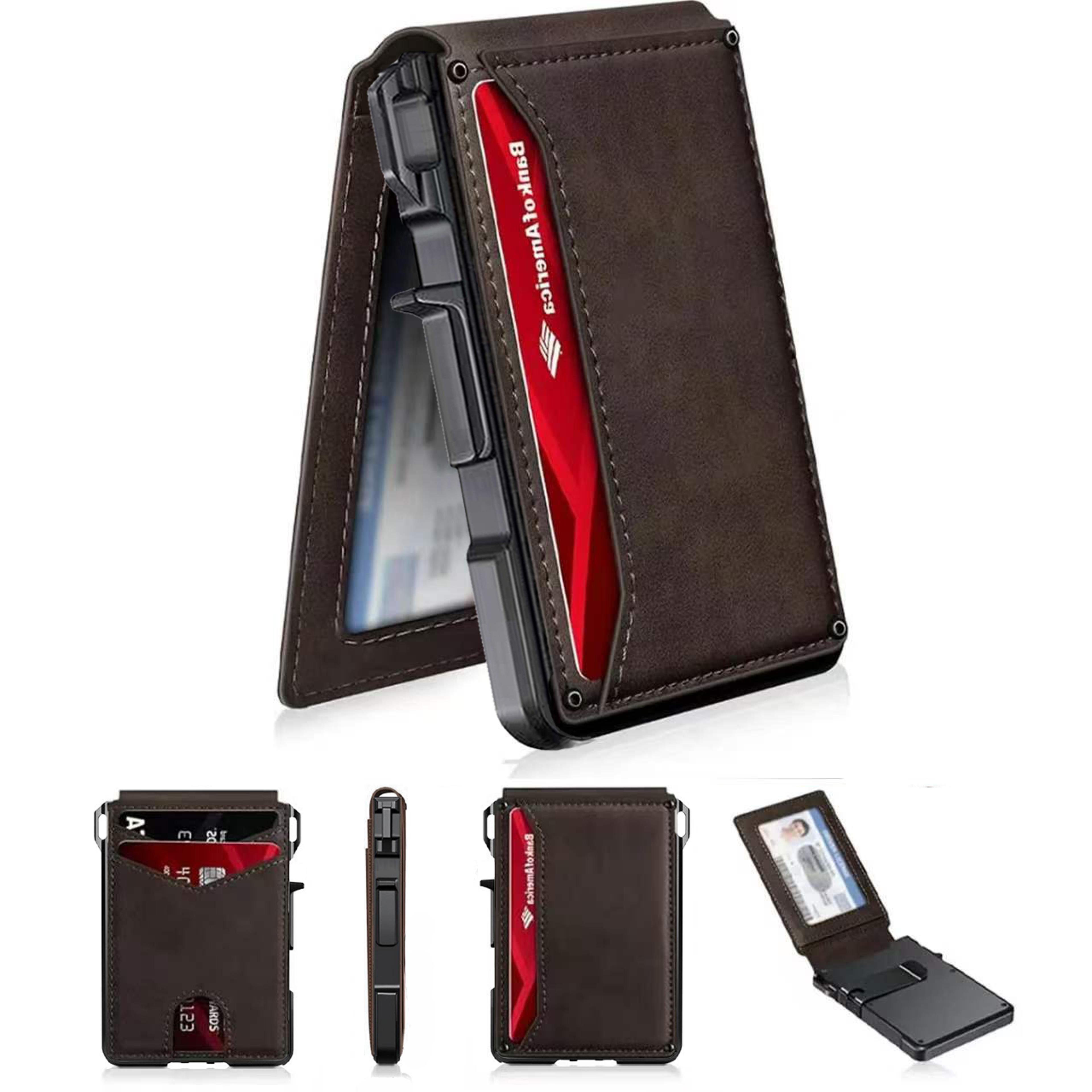 Blocking Slim Wallet For Men With Pop Up Card Holder And Money Clip 0