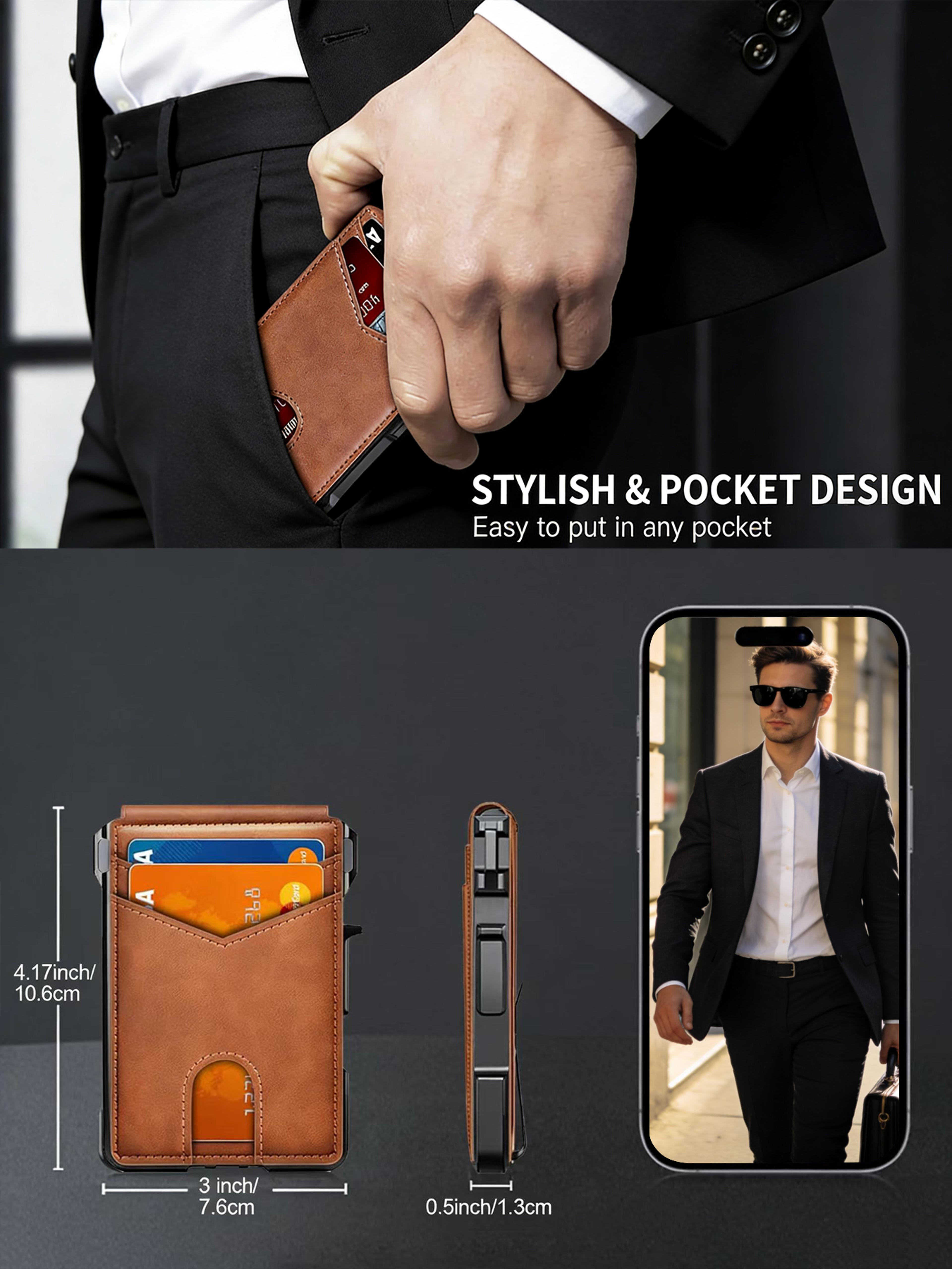 Blocking Slim Wallet For Men With Pop Up Card Holder And Money Clip 8