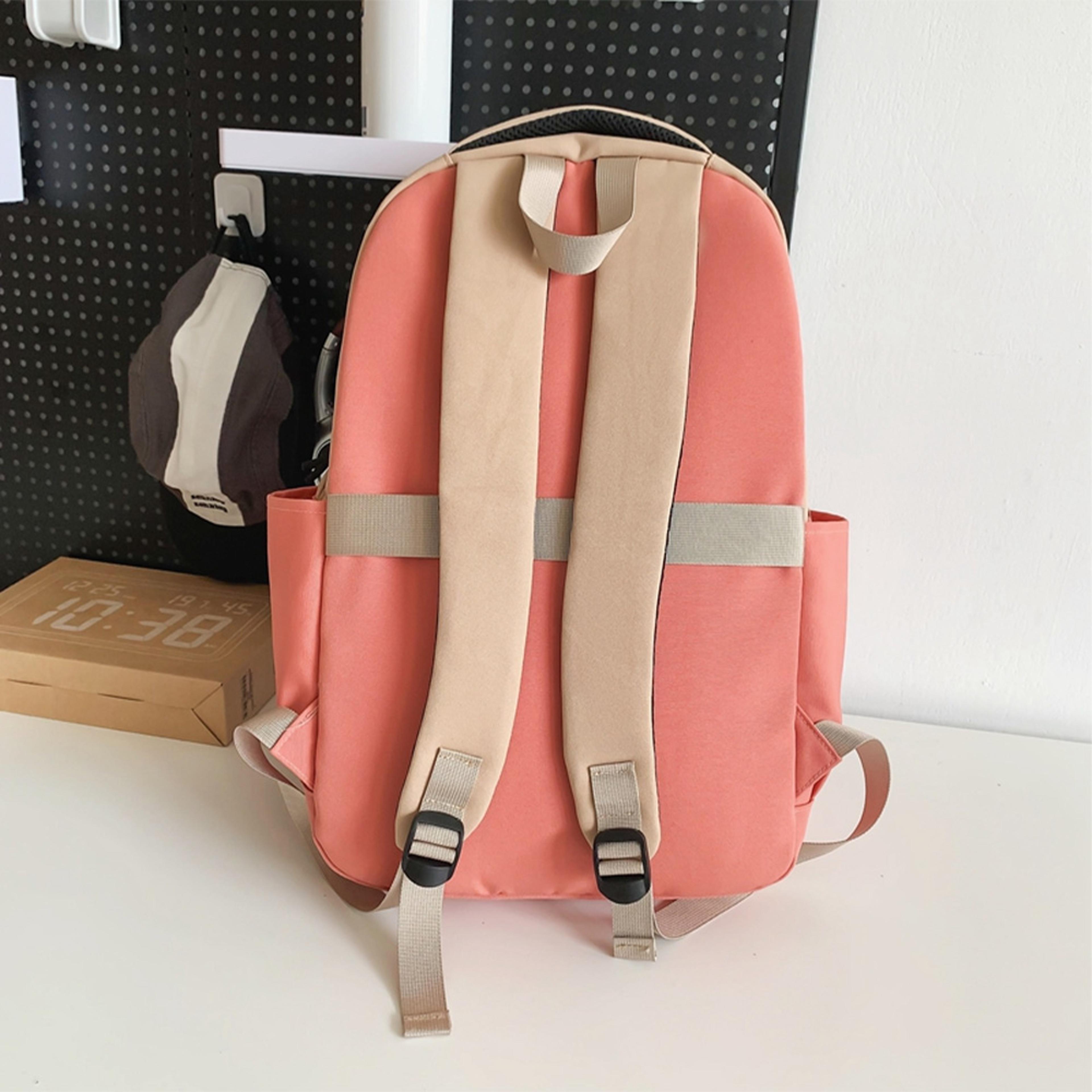 Minimalist Color Block Nylon Backpack For Work Travel And Daily Use 3